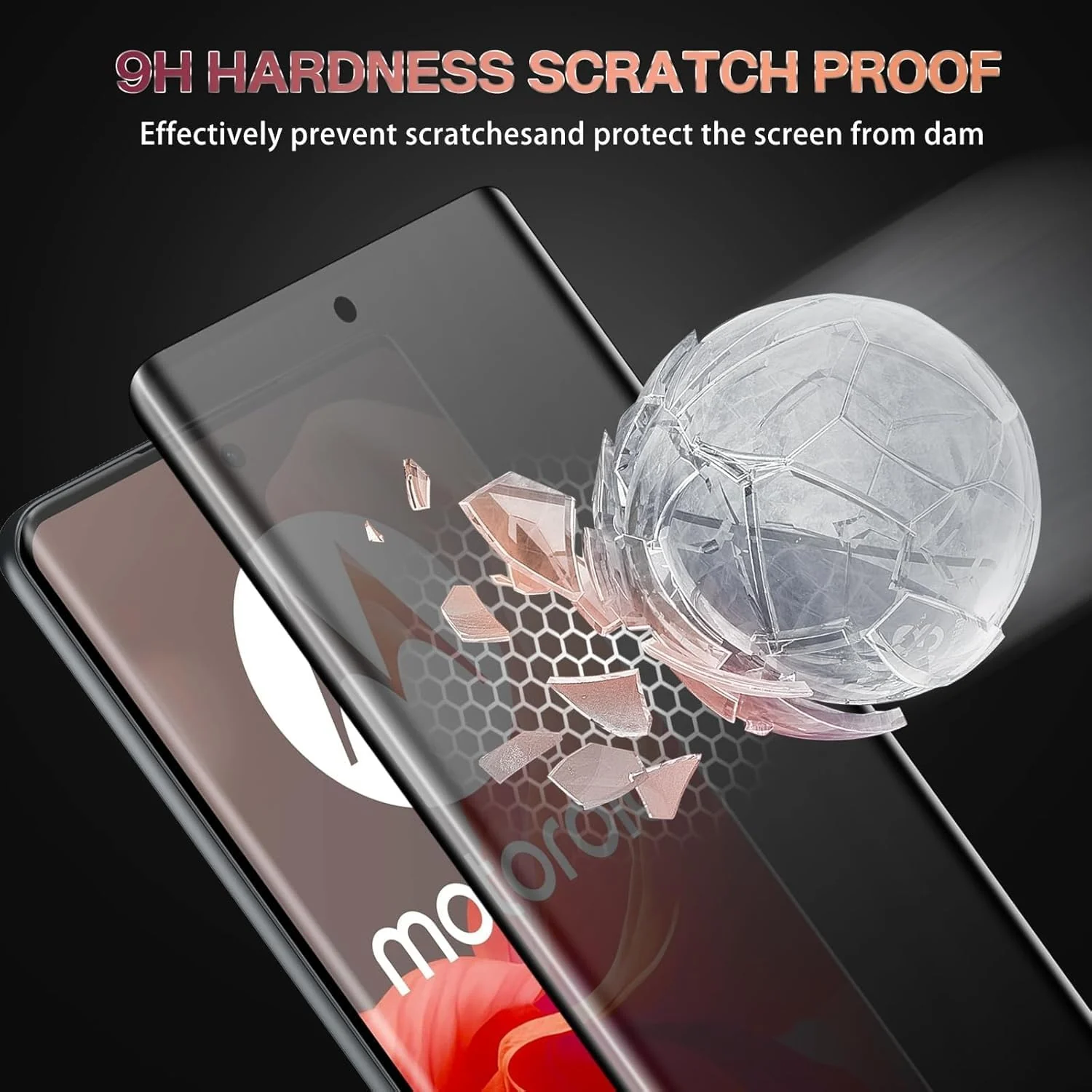 DL3 Mobilak Screen Protector for Motorola Moto G85 5G UV Glass Fingerprint Reader Support 3D Curved Anti-Spy Tempered Glass Screen Protector - Privacy