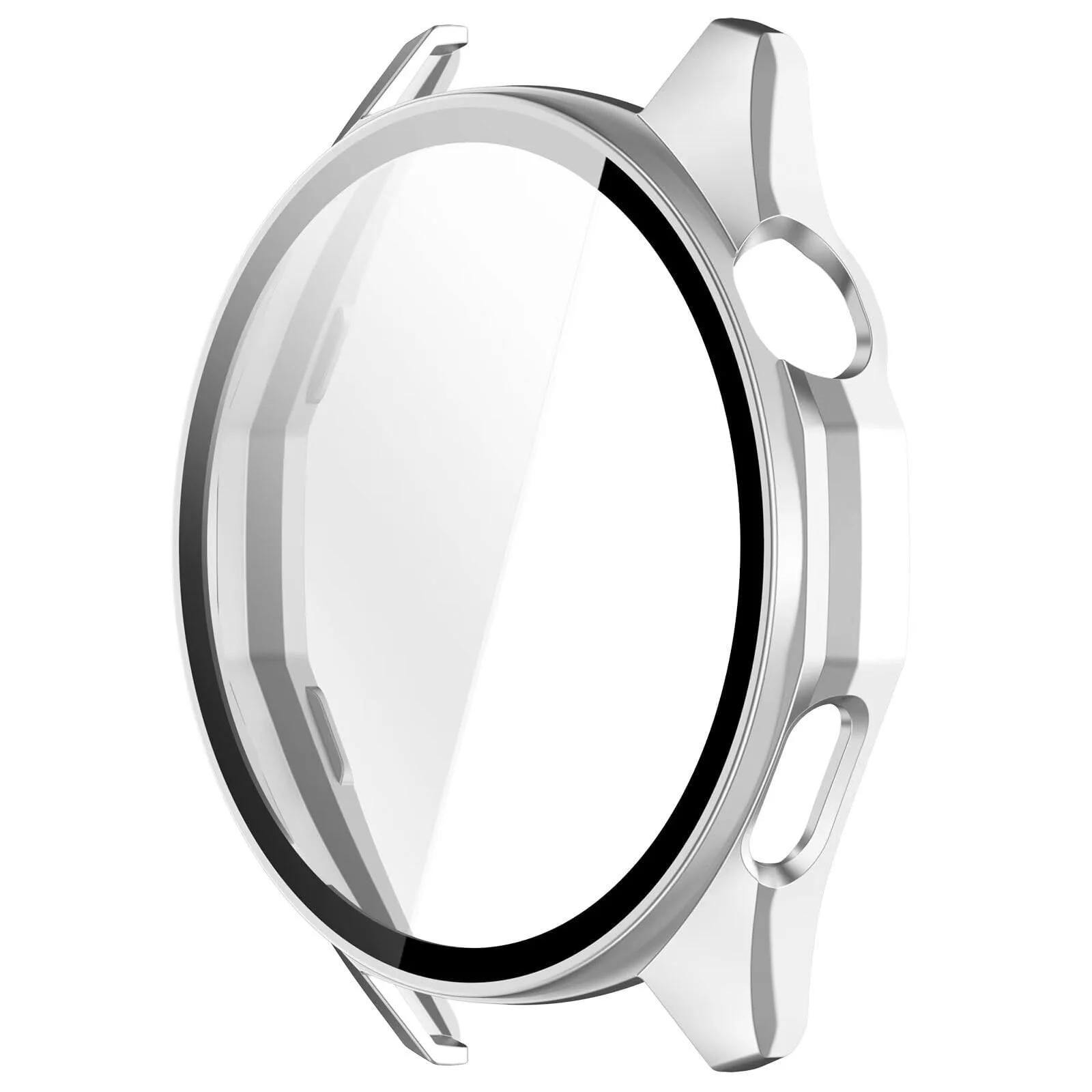 DL3 MOBILAK Full-Coverage Watch Case with Tempered Glass for Huawei Watch GT 7 46 mm / GT 6 46 mm, Silver