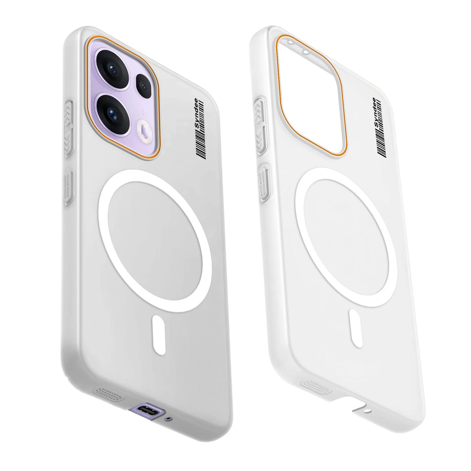 DL3 Mobilak Matte MagSafe-Compatible Magnetic Case for OPPO Reno 13F with Camera Protection and Ring Holder - Clear