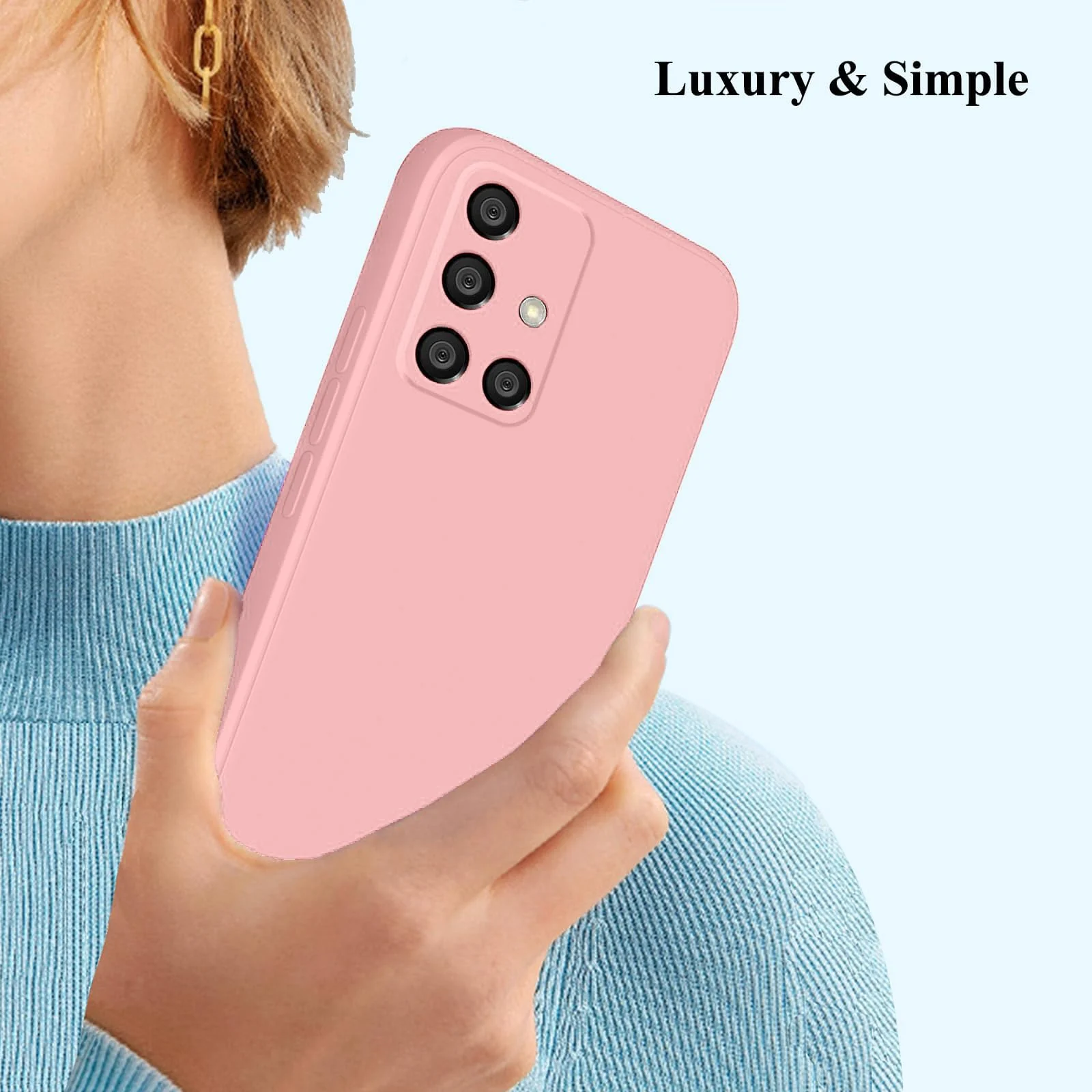 DL3 Mobilak Silicone Protective Case for Samsung Galaxy A51, Shock-absorbing protection, Scratch-resistant surface, Soft microfiber lining - Pink Sand