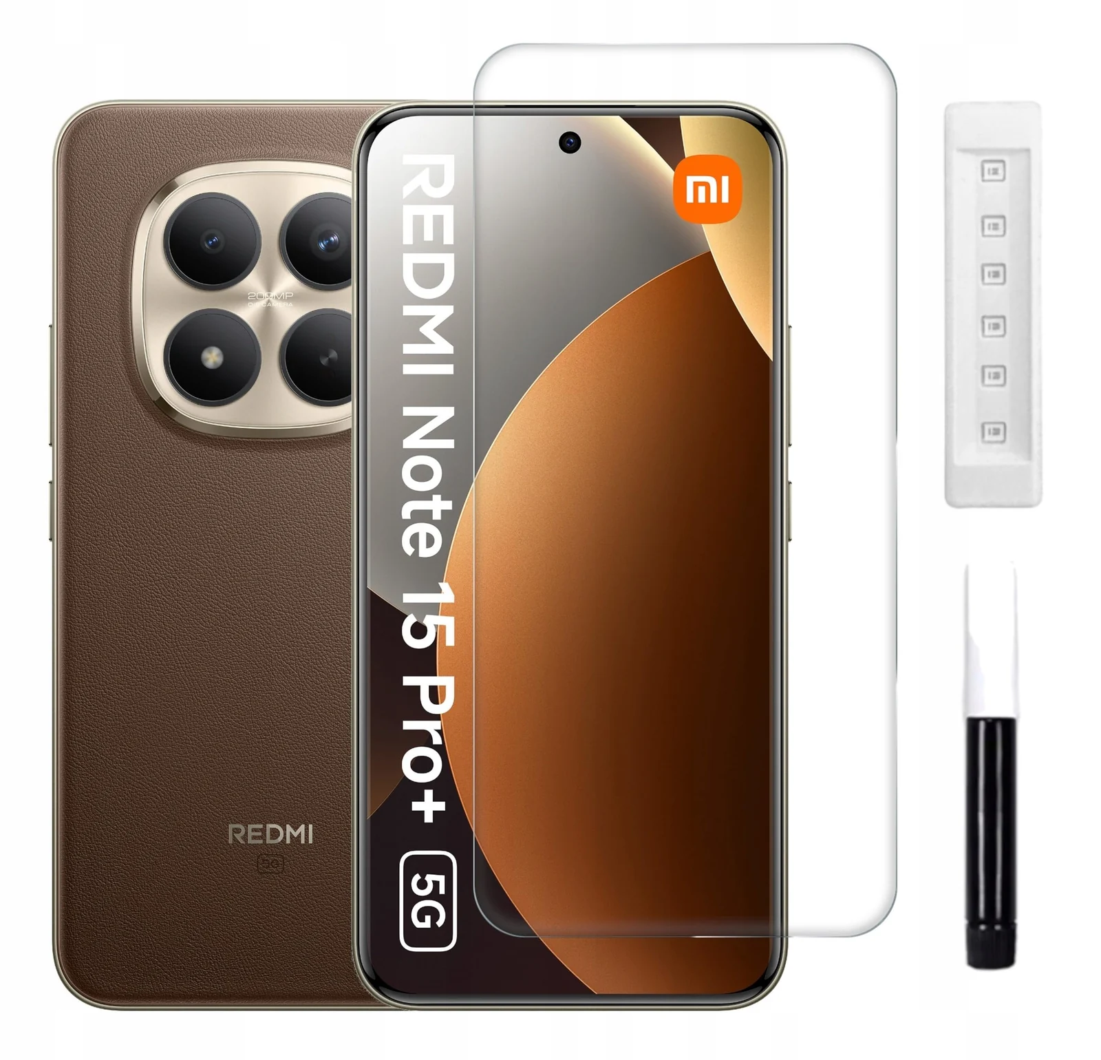 DL3 Mobilak Screen Protector Redmi Note 15 Pro Plus 5G/15 Pro+ 5G [Liquid UV Tempered Glass] Full Screen adhesive [Sensitive Touch][Fingerprint Sensor Compatible] HD - Clear