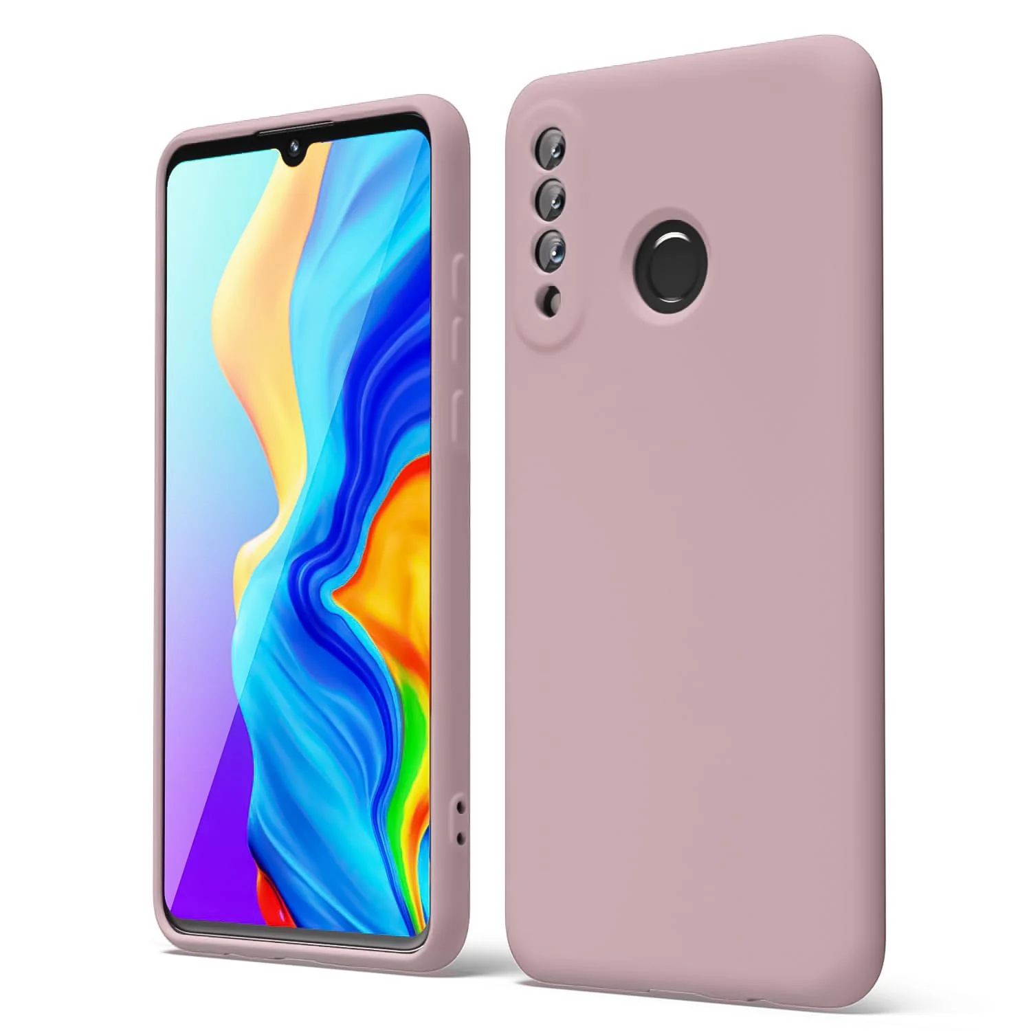 DL3 Mobilak Huawei P30 Lite/Nova 4E Case, Soft Flexible Silicone Gel Rubber Bumper Cover, Full Body Shockproof Protective Phone Case - Cashmere
