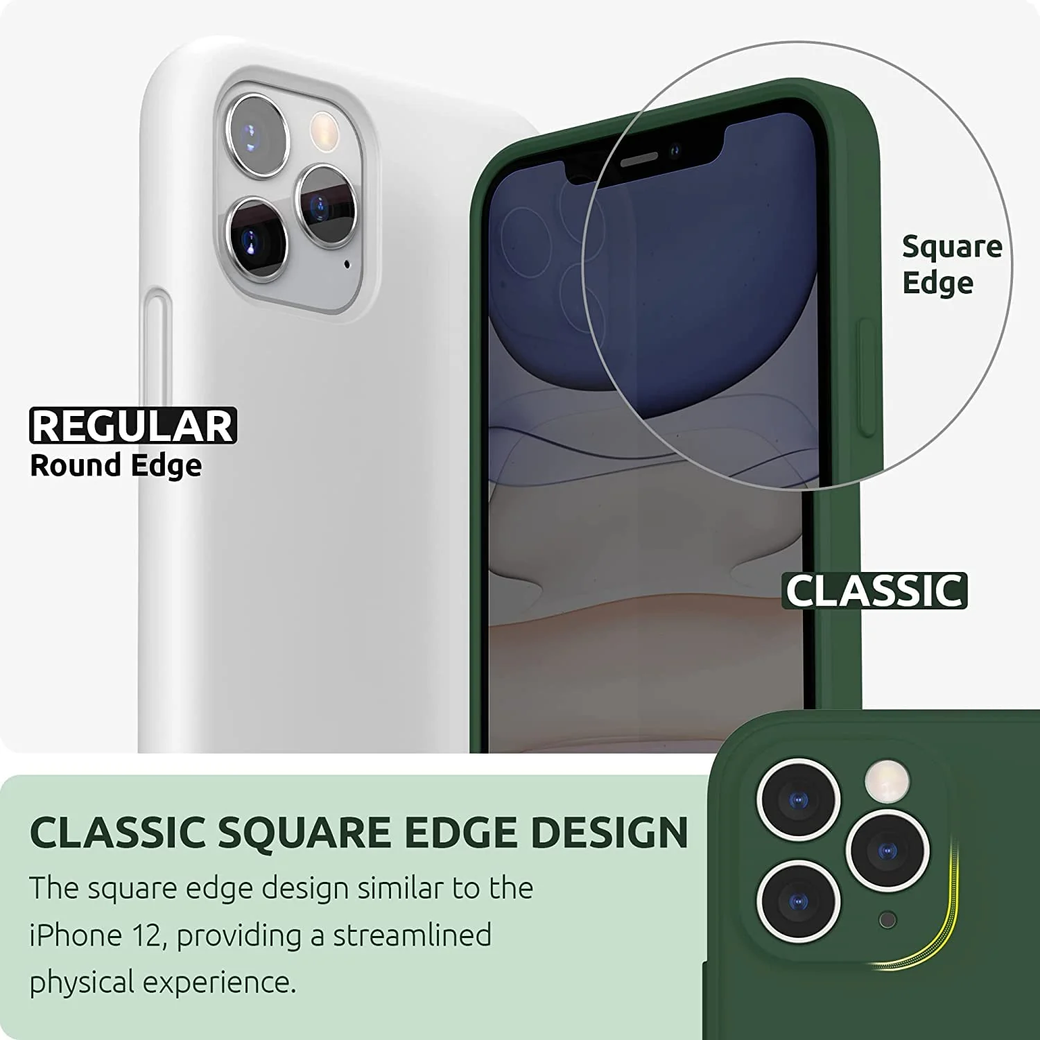 DL3 Mobilak Compatible with iPhone 12 Pro Max (6.7 Inch) Case, Liquid Silicone Case, Full Body Protective Cover, Shockproof, Slim Phone Case, Anti-Scratch Soft Microfiber Lining - Green