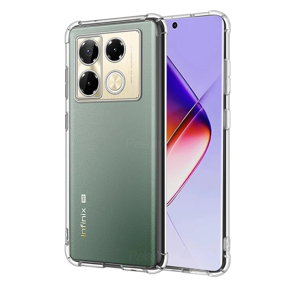 DL3 Mobilak Case Compatible with Infinix Note 40 4G, Cover Silicone Transparent TPU Gorilla Anti-shock Protector Camera Shockproof Corners - Clear