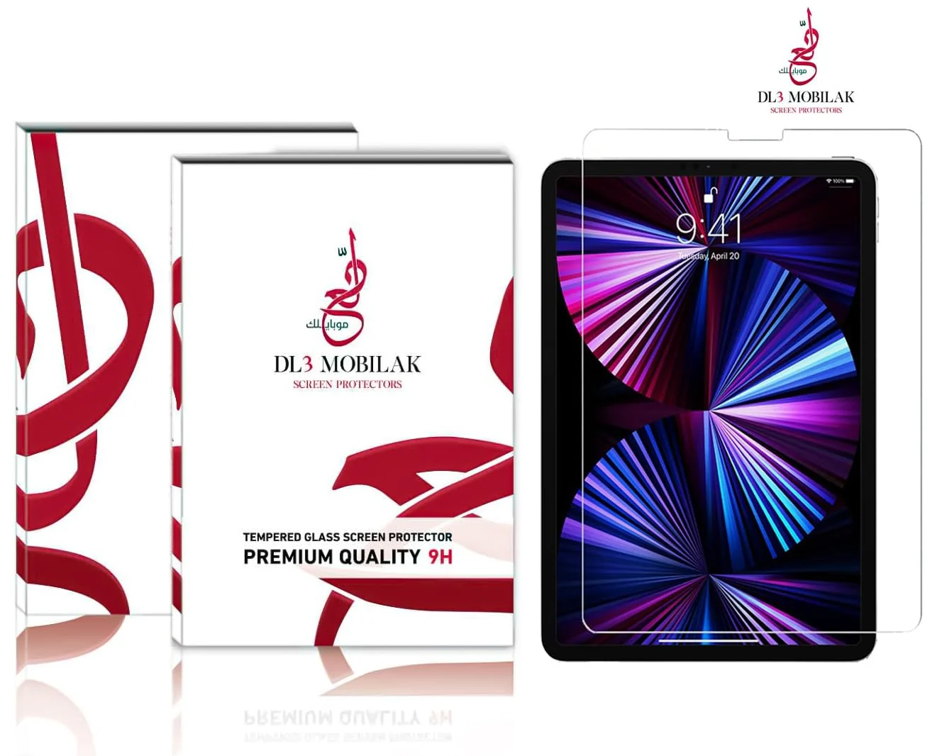 DL3 Mobilak Screen Protector For iPad Pro 12.9-Inch (2022/2021/2020/2018) Tempered Glass Film [HD Crystal ] [Easy Installation] [Scratch Resistant] [9H Hardness] - Clear