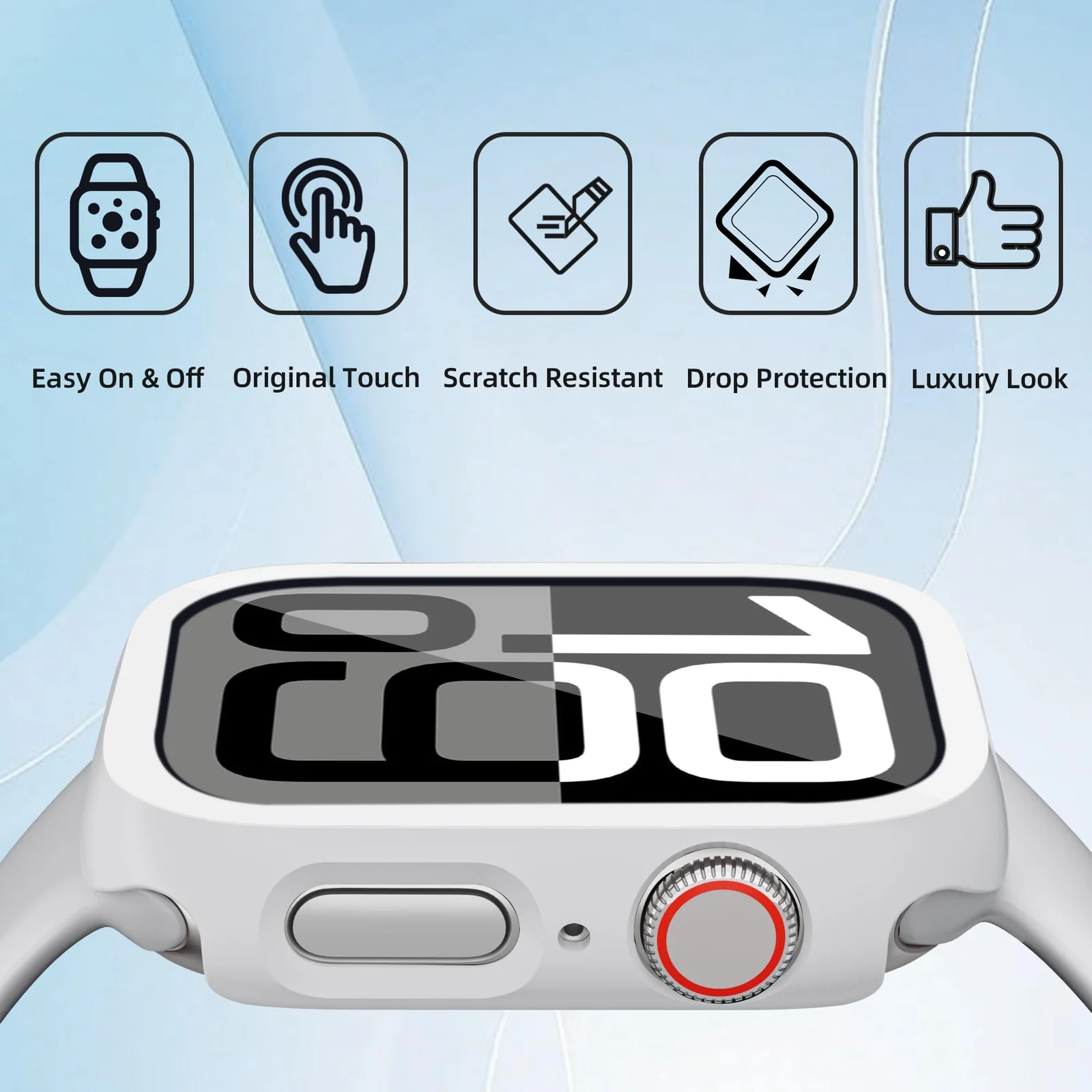 DL3 Mobilak [NO Screen Protector] Bumper Case for Apple Watch Series 10 42mm, Slim Thin Shockproof Bumper Cover, Hard PC Protective Frame All-Around Edge for iWatch 10 42 mm Accessories - White