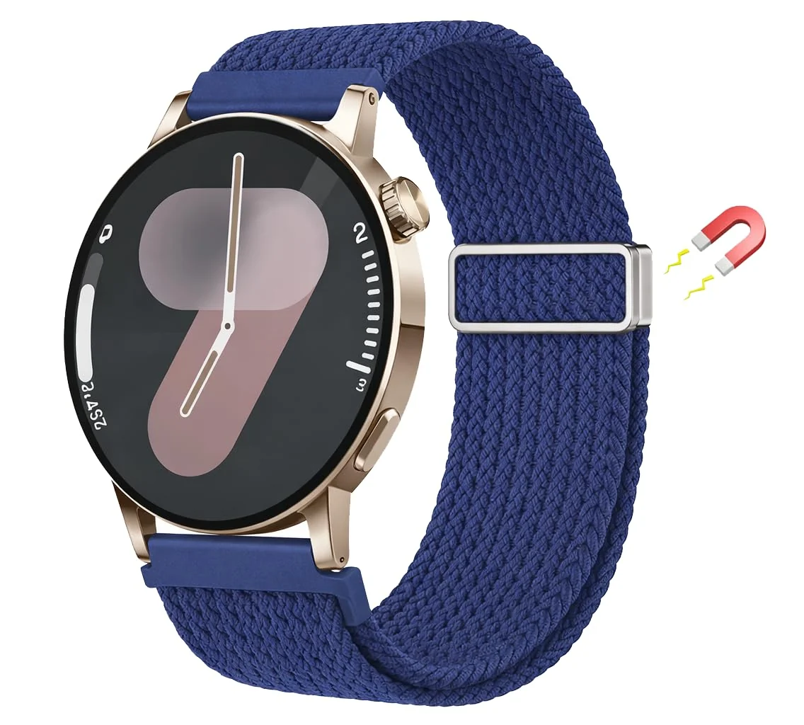 Redmi Watch 5 Active / 5 Lite / Samsung Galaxy Watch 3 45MM / Watch 46MM / Gear S3 / Huawei watch GT6 GT5 46MM / GT2E / GT6 Pro / GT 5 Pro / Amazfit GTR 4 / Braided — DL3 Mobilak 22mm Magnetic Band for Redmi Watch 5 Active/5 Lite/Samsung Galaxy Watch 3 45mm/Watch 46mm/Gear S3/Huawei watch GT6 GT5 46MM/GT2E/GT6 Pro/GT 5 Pro/Amazfit GTR 4/3, Stretchy Braided Nylon Sport Strap