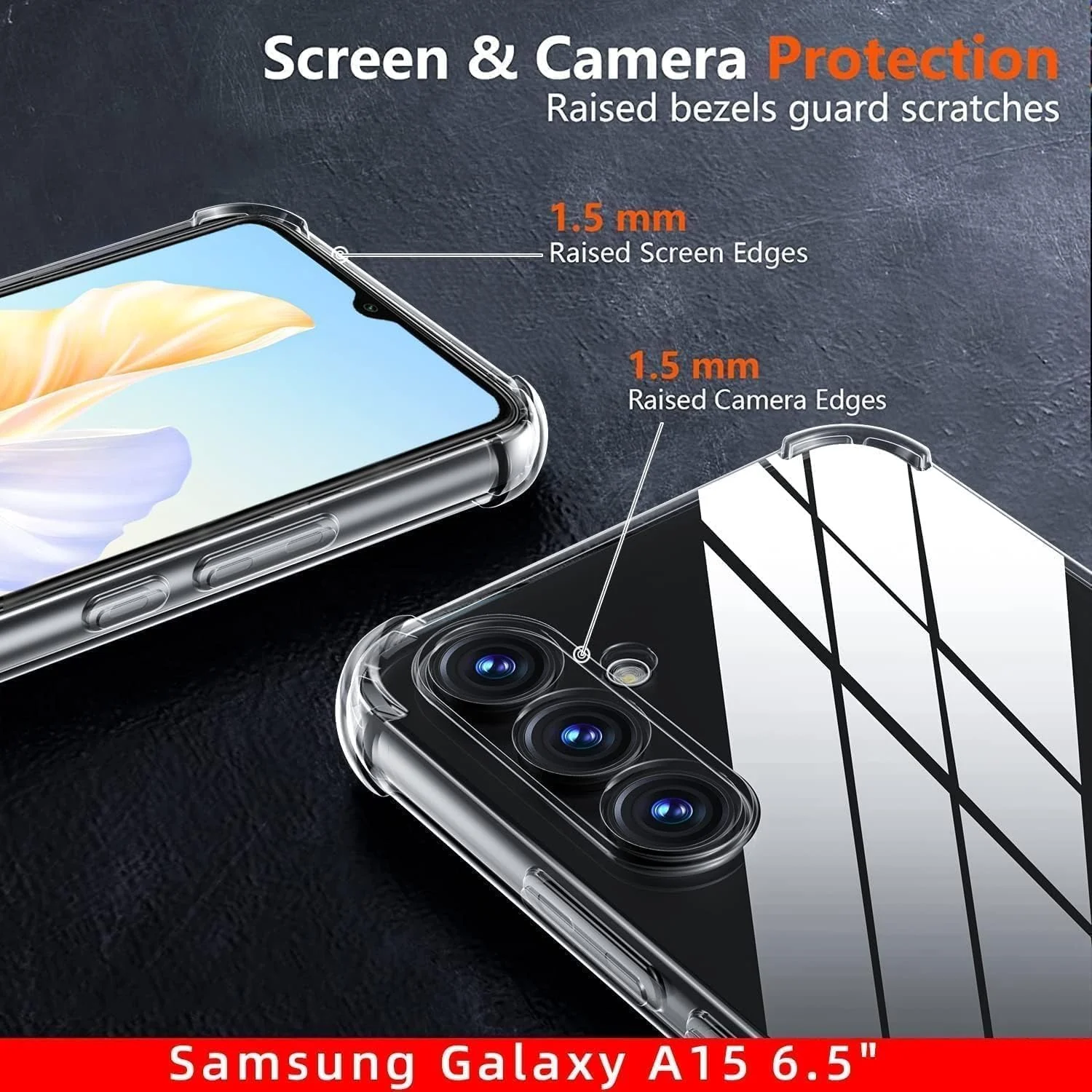 DL3 MOBILAK Case Compatible with Samsung Galaxy A16, Cover SiliconeTransparent TPU Gorilla Anti-shock Protector Camera Shockproof Corners - Clear