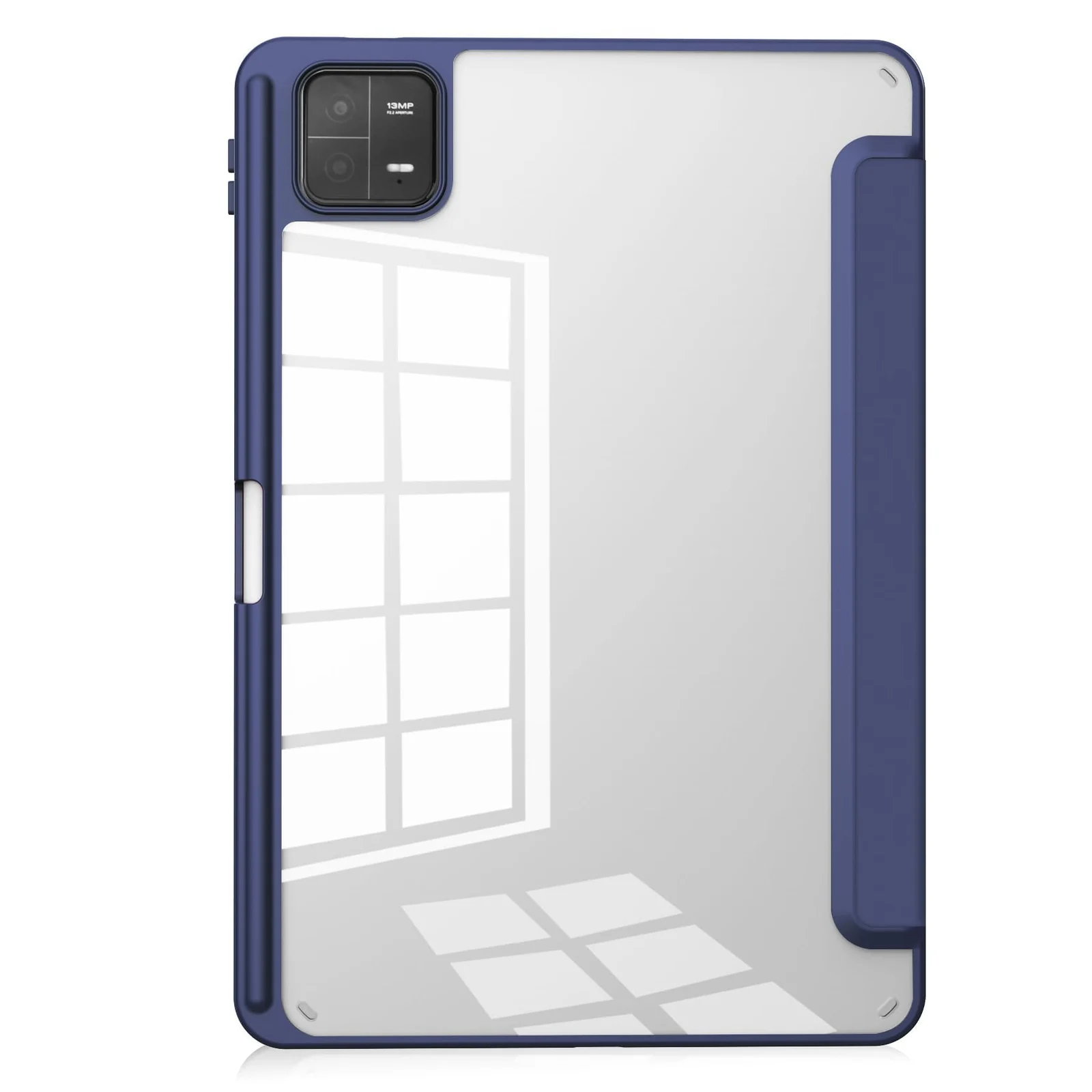 DL3 Mobilak Case for Xiaomi Pad 7 / Xiaomi Pad 7 Pro 2024 11.2 inch, Clear Shockproof Back Cover Built-in Pencil Holder, Auto Sleep/Wake - Dark Blue