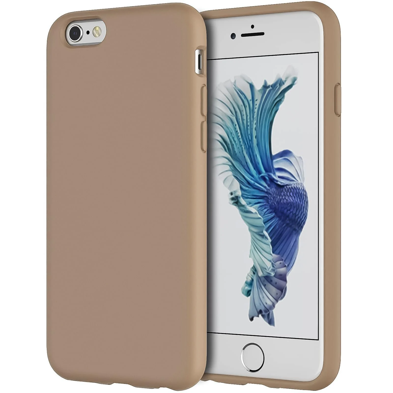 DL3 Mobilak Liquid Silicone Protective Case for iPhone 6 Plus / 6S Plus with Camera Protection and Microfiber Lining - Desert