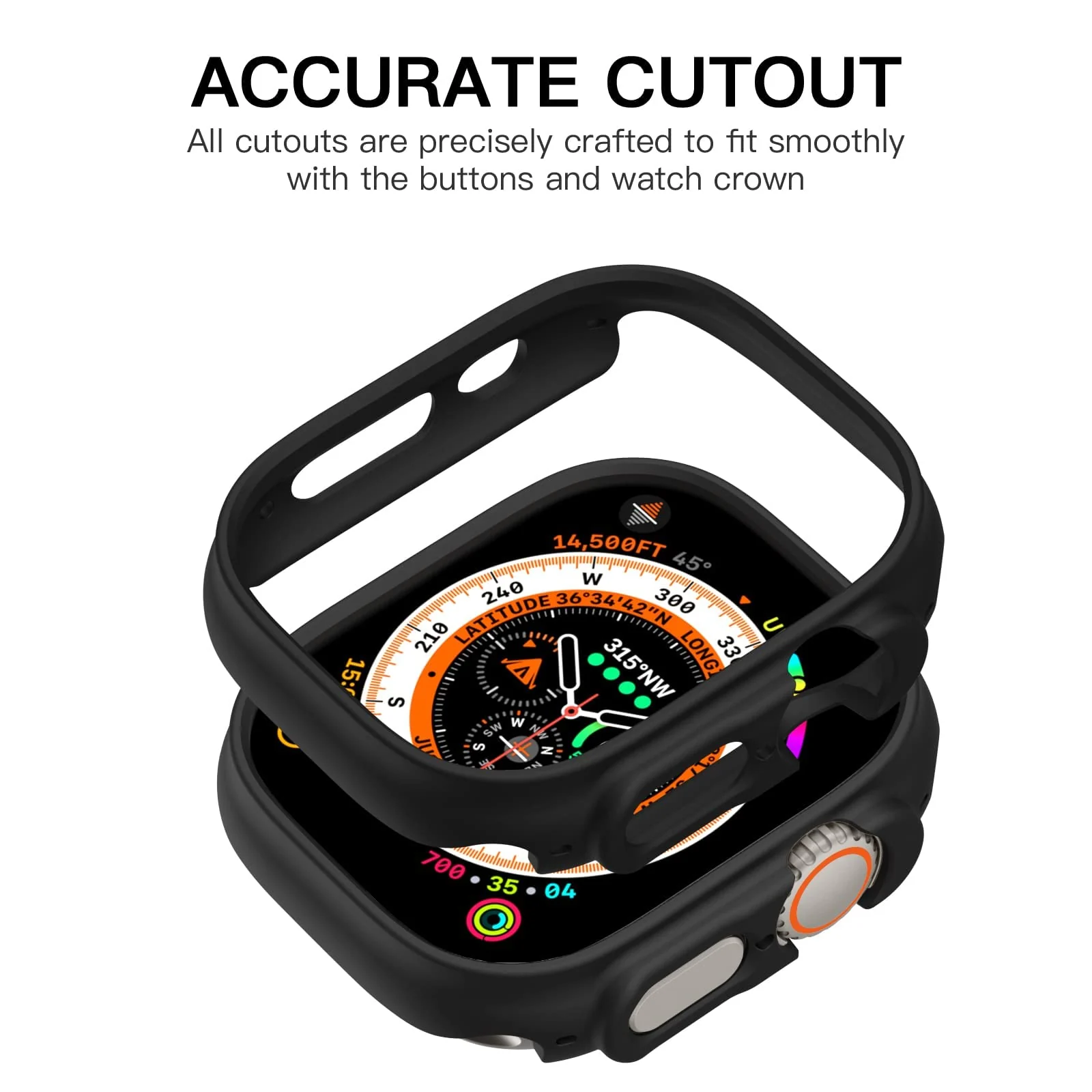 DL3 Mobilak Compatible For Apple Watch Ultra Case 49mm, Shockproof Ultra-Thin Hard PC Bumper Case All-Around Edge Protective Cover Frame[NO Screen Protector] for iWatch Accessories - Black
