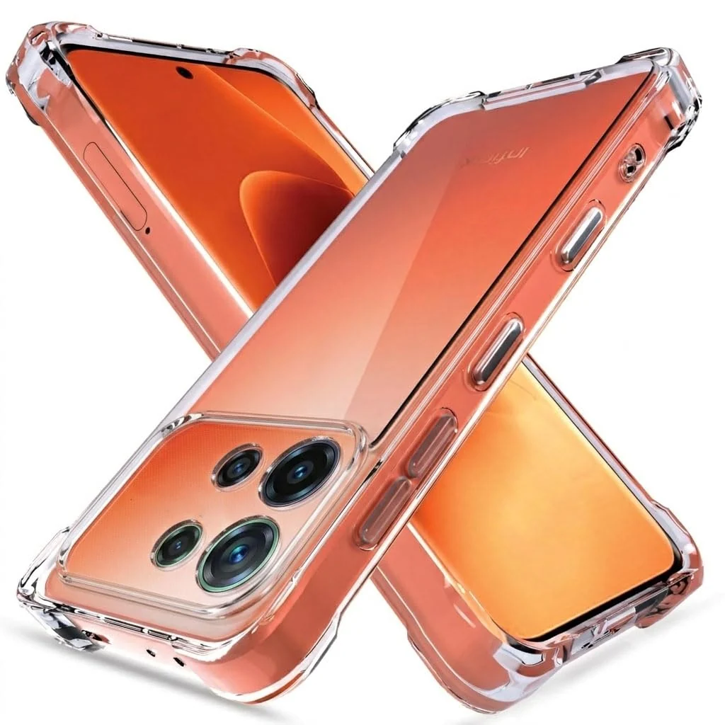 DL3 Mobilak Case Compatible with Infinix Note Edge 5G, Cover SiliconeTransparent TPU Gorilla Anti-shock Protector Camera Shockproof Corners - Clear