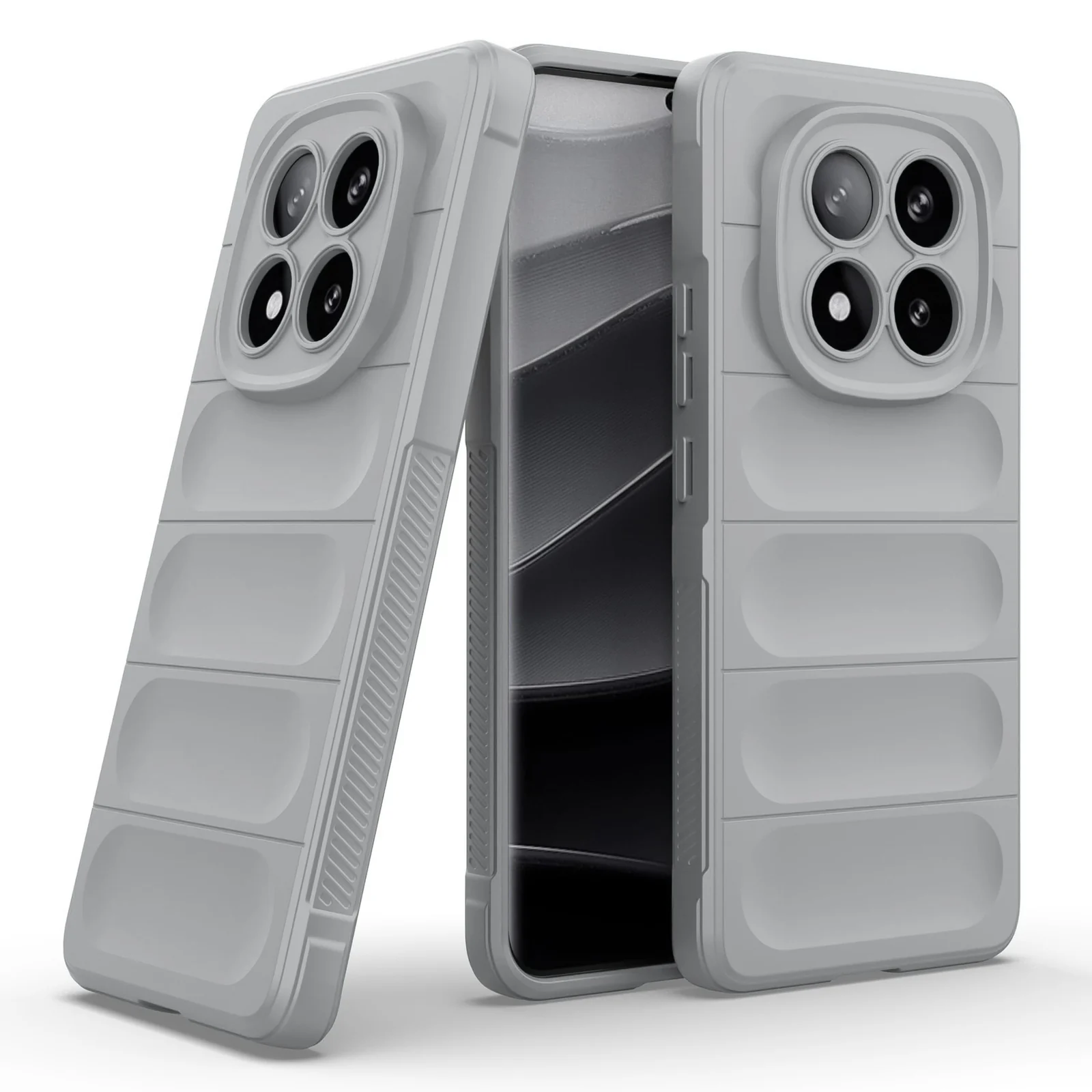 DL3 Mobilak Flexible Silicone and TPU Protective Case with Camera Protection for Xiaomi Redmi Note 14 Pro Plus 5G - Gray