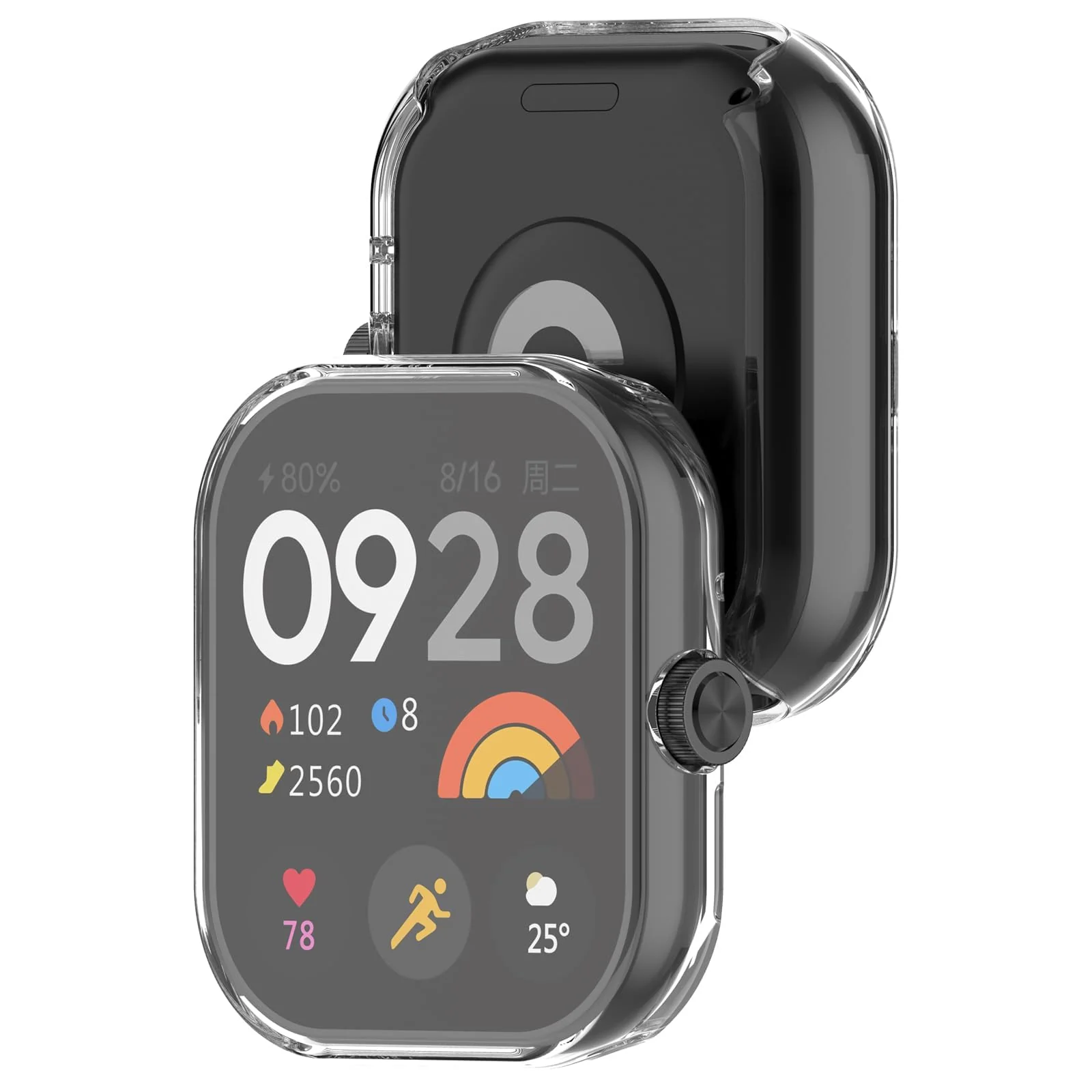 DL3 Mobilak Case Compatible with Xiaomi Redmi Watch 4 Case All-Around with Built-in Screen Protector Watch Soft TPU Shockproof Cover Slim Guard Thin Bumper Shell Protector - Clear