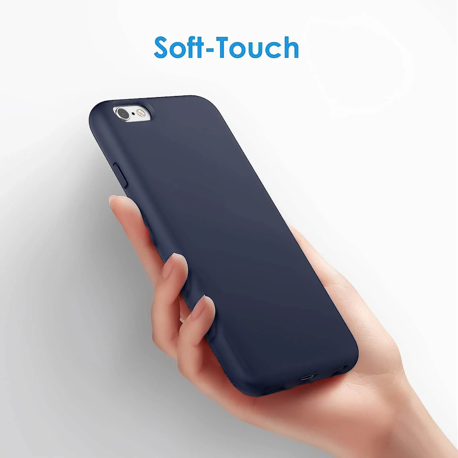 DL3 Mobilak Liquid Silicone Case for iPhone 6 Plus / 6S Plus, Shock-absorbing protection, Scratch-resistant surface, Soft microfiber lining - Dark Blue