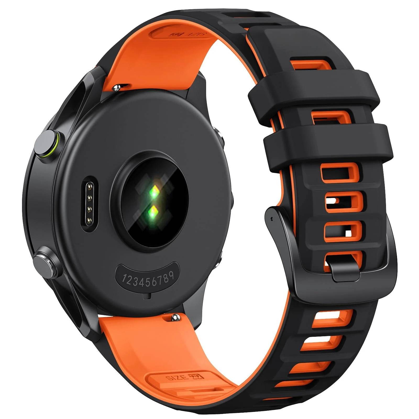 DL3 Mobilak Silicone Sport Band 22MM Strap For Xiaomi Redmi Watch 5 Active/5 Lite/Samsung Galaxy Watch 46mm/Watch 3 45mm/Gear S3/Huawei watch GT5 GT4 GT3 GT2 GT 46MM/GT2E/GT3 Pro/GT 5 Pro/Amazfit GTR4 - Black/orange