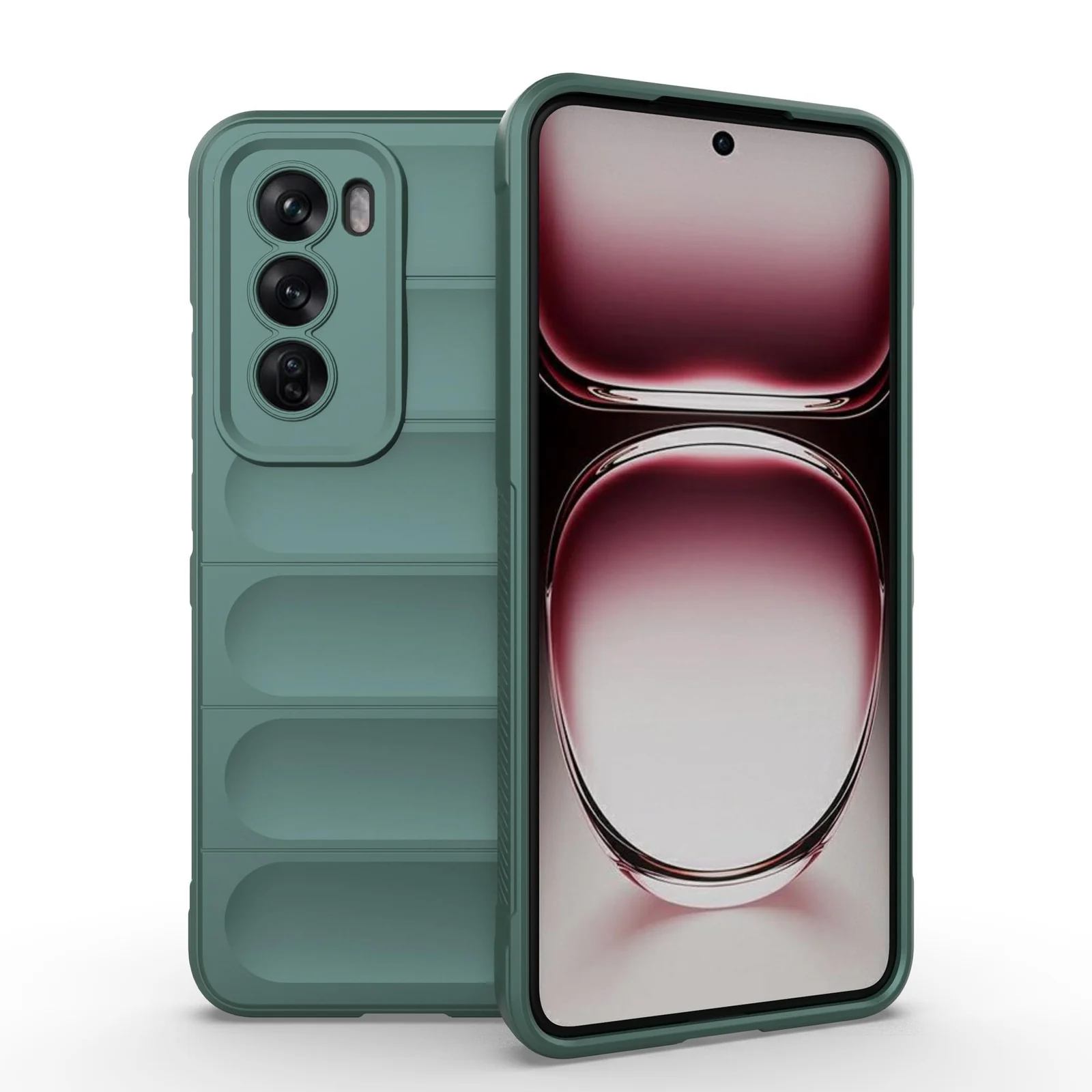 DL3 Mobilak Silicone Case for OPPO Reno 12 5G Heavy Duty Protective [Slim Fit] Shockproof Soft Flexible Protective Design Shock-Absorption TPU Cover With Camera Protection - Green
