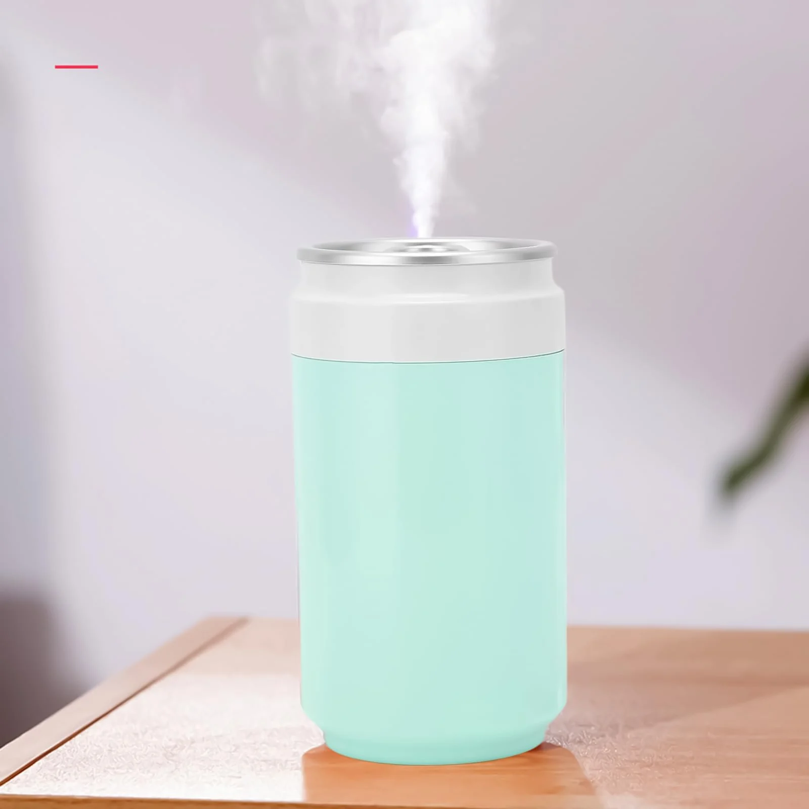 Mobigon Wood Cool Mist Ultrasonic Humidifier for Room Moisture, Aroma Diffuser for Home, 260ml Essential Oil Diffuser with 7 Colorful Night Light, Auto Shut-Off, Home, Office, car - White&Turquize