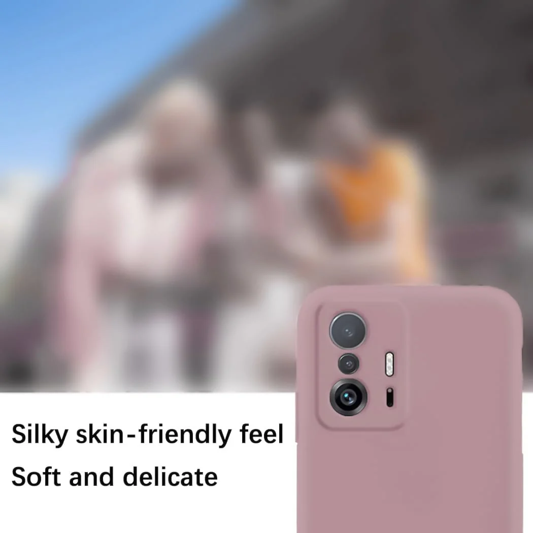 DL3 Mobilak Silicone Protective Case for Xiaomi 11T / Xiaomi 11 T Pro, Shock-absorbing protection, Scratch-resistant surface, Soft microfiber lining - Cashmere