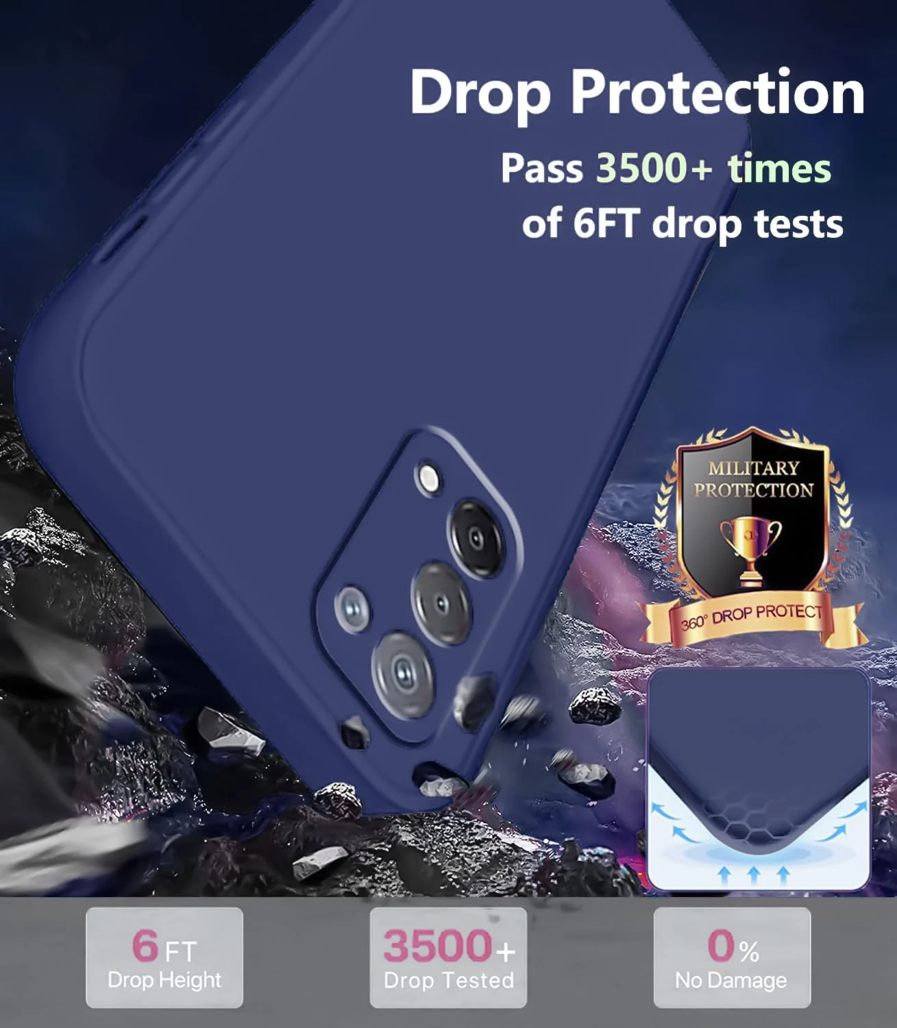 DL3 Mobilak Liquid Silicone Protective Case with Soft Microfiber Lining with Full Camera Protection for realme 7 Pro - Blue 2