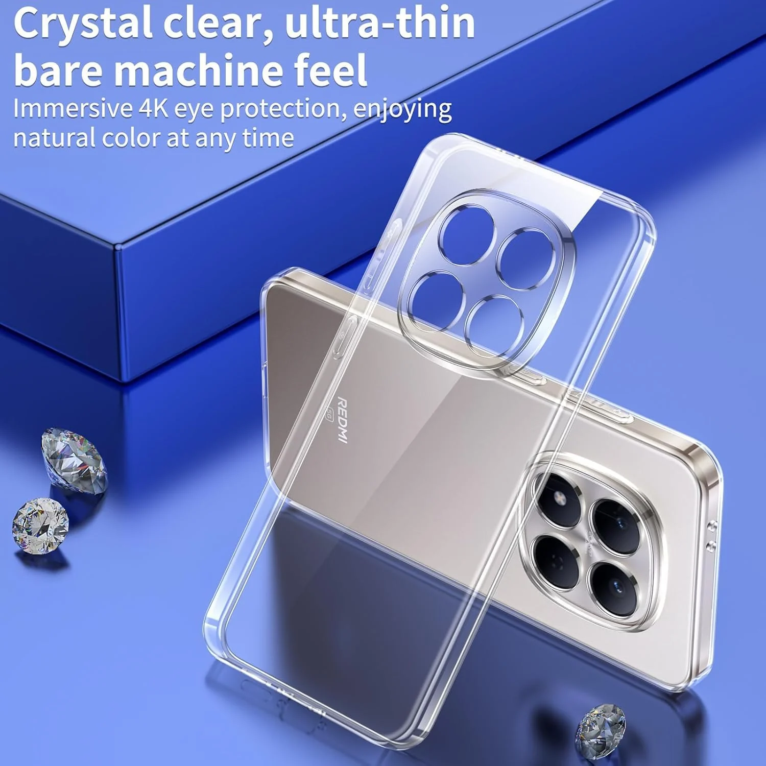 DL3 Mobilak Case Compatible with Xiaomi Redmi Note 15 5G, Case Crystal Soft TPU Gel Case Flexible Silicone Anti-Scratch Camera Protection TPU Cover - Clear