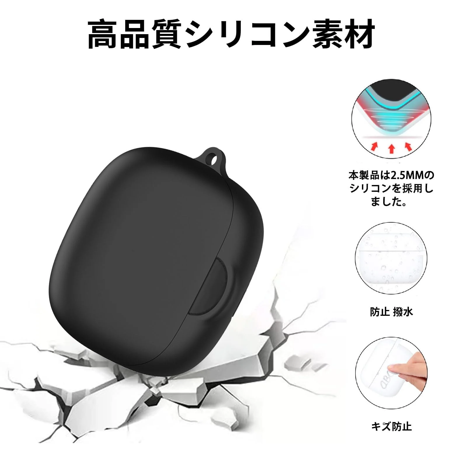 DL3 Mobilak Compatible with Anker Soundcore AeroFit Pro Case Cover, Soft Silicone Shockproof Protective Skin Case for Anker Aero Fit Pro Wireless Earbuds with Carabiner, Front LED Visible - Blue