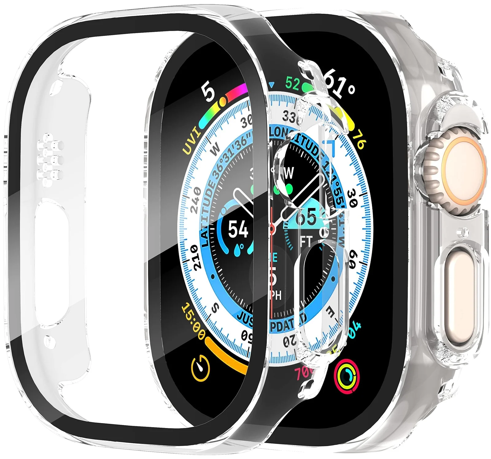 DL3 Mobilak Hard Case Designed for Apple Watch Ultra 2 (2023) / Ultra 1 49mm, Built-in 9H [HD Clear] Tempered Glass Screen Protector, [Full Protection] Slim Cover for iWatch 49mm