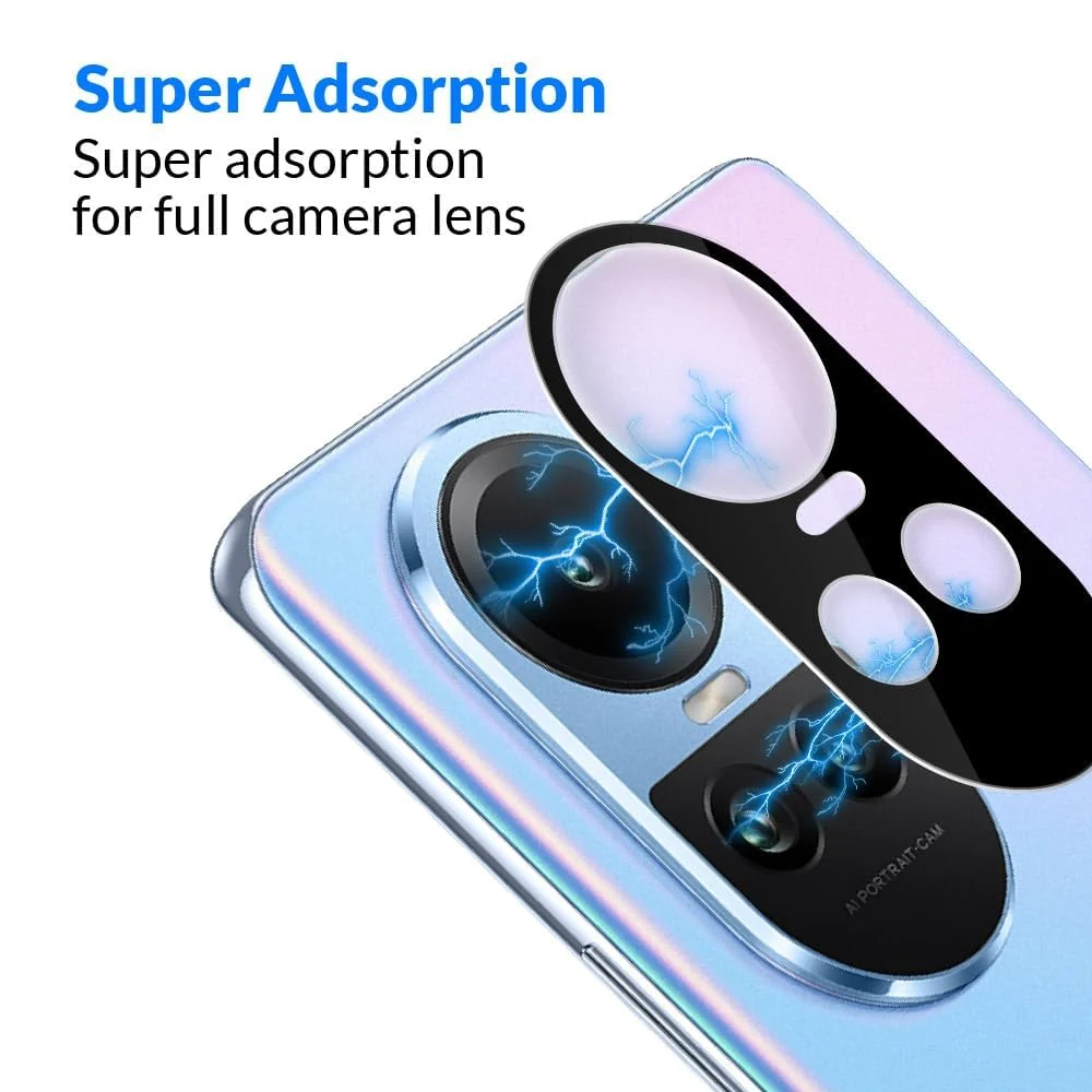 DL3 Mobilak OPPO Reno 10 5G / OPPO Reno 10 Pro 5G Camera Lens Protector Tempered Glass Screen Protector HD [Full Coverage][Anti-Scratch] Drop Protection Ultra Clear/Thin Lens Protector Case - Black