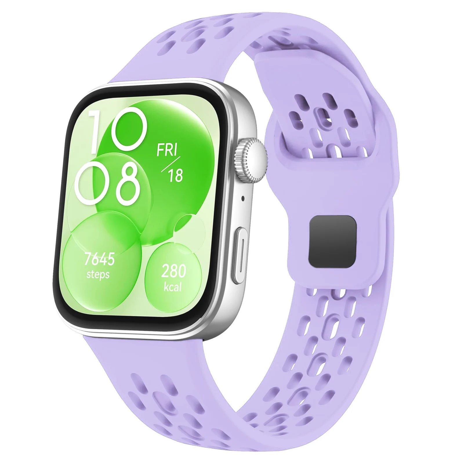 DL3 Mobilak Silicone Mesh Breathable Straps for Huawei Watch Fit 4 Pro Strap. Wristband Bands Bracelet Sports Bracelet Quick Release Adjustable Armband for Huawei Watch Fit 4/Fit 3 - Light Purple