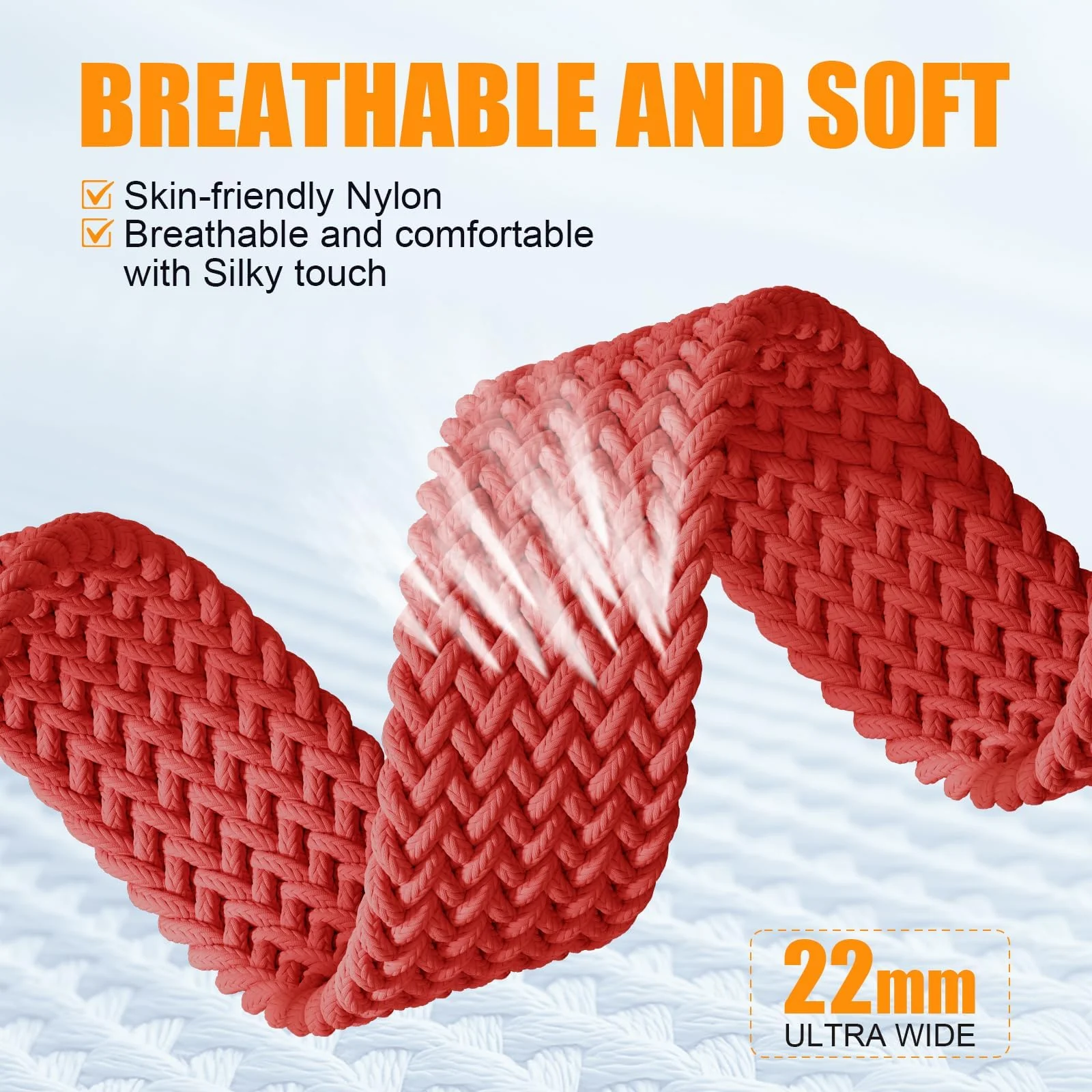 DL3 Mobilak Braided Bracelet Compatible with Redmi Watch 4/5 / 6 / Xiaomi Smart Band 8 Pro/Band 9 Pro, Nylon Magnetic Fabric Elastic Sport Nylon Replacement Strap for Men Women - Red