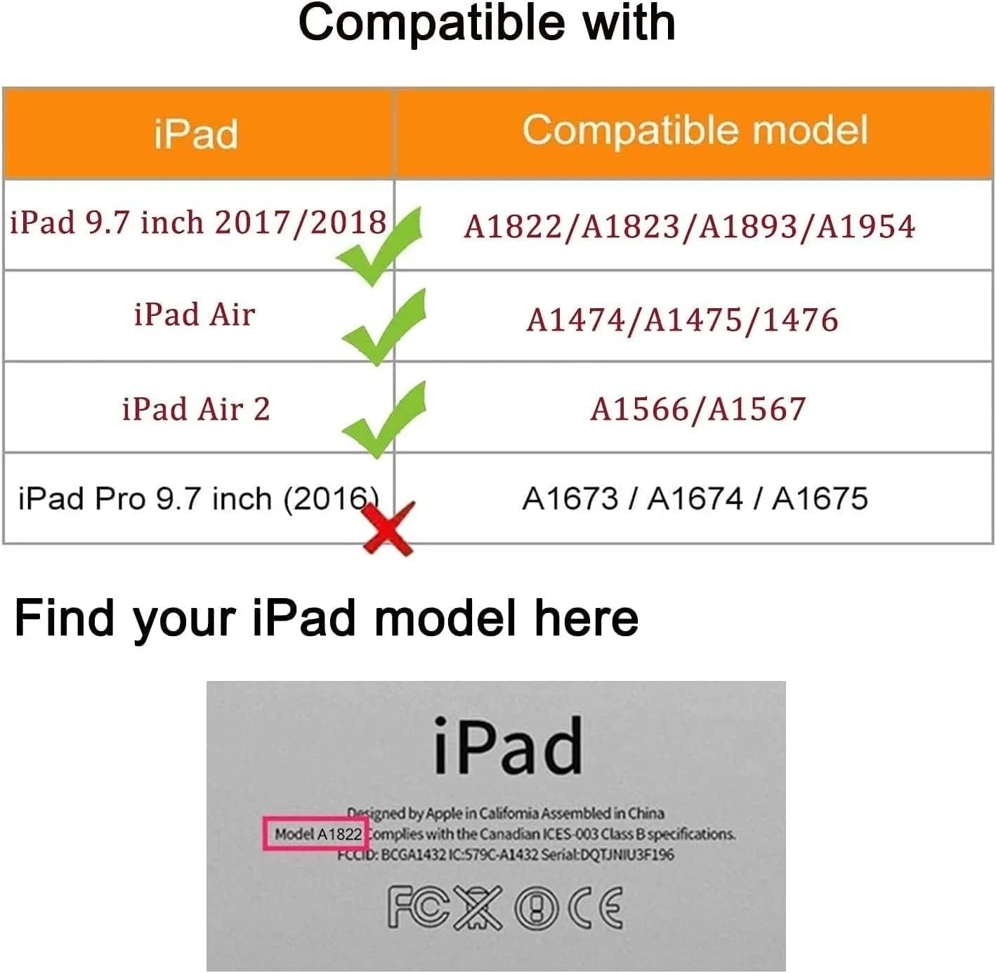 DL3 Mobilak Protective Cover for iPad 9.7 2018 2017 / iPad Air 2 / iPad Air, 360° Rotatable Smart Stand, Leather Folio Flip Cover with Multi-Angle Viewing, Auto Wake Sleep - Black