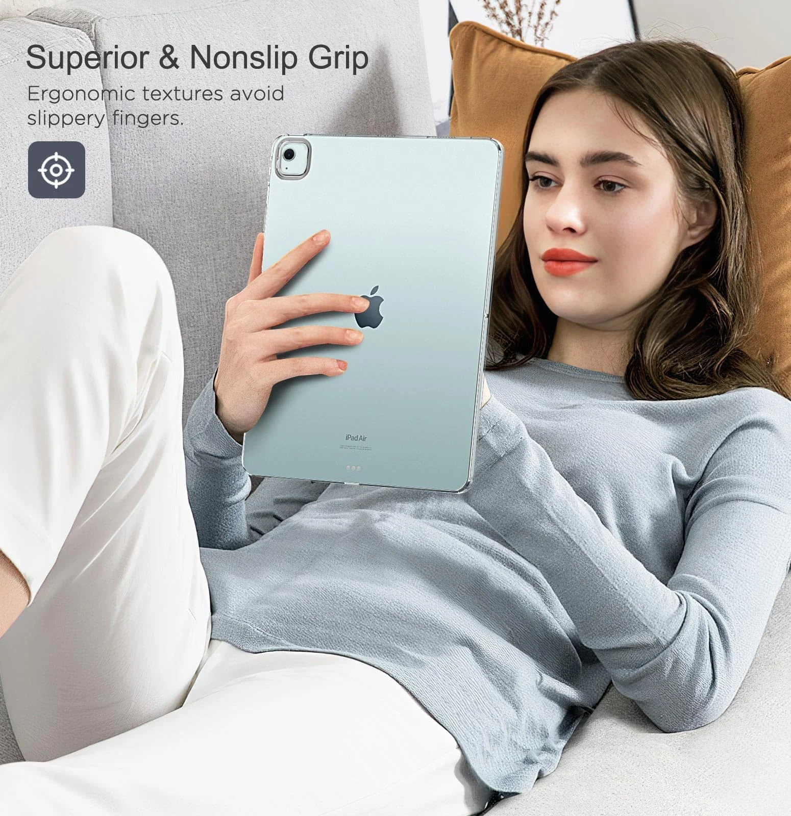 DL3 Mobilak Case for iPad Air 13 Inch M2 2024, iPad Pro 12.9 6th/5th Generation 2022/2021 Case, Slim Lightweight Soft TPU Anti-Scratch Back Cover with Shock Resistant Raised Edge - Clear