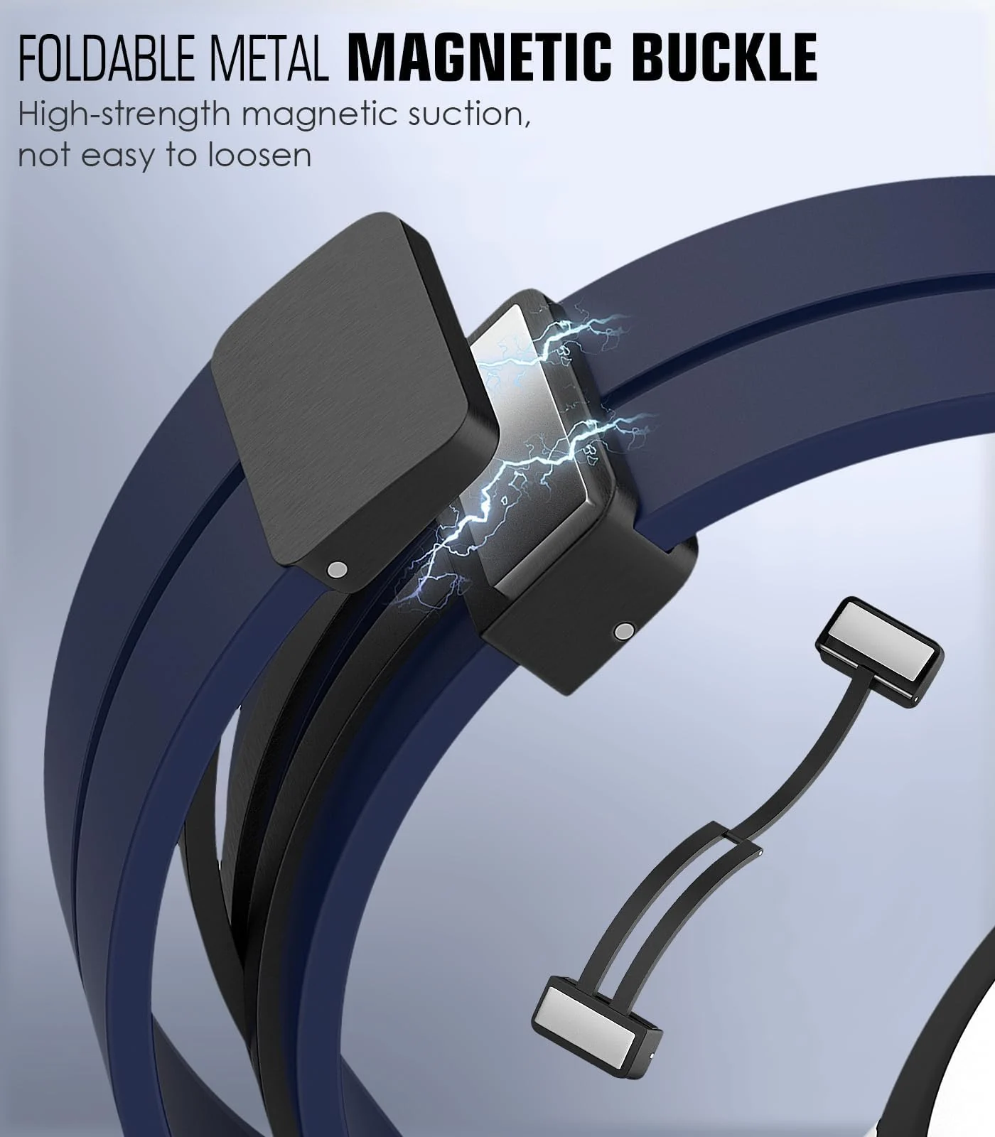 DL3 MOBILAK Magnetic Compatible with Samsung Galaxy Watch 6/5/4 Band 40mm 44mm/Galaxy Watch 6 Classic Bands 47mm 43mm/watch 4 Classic 46mm 42mm - A.Dark Blue