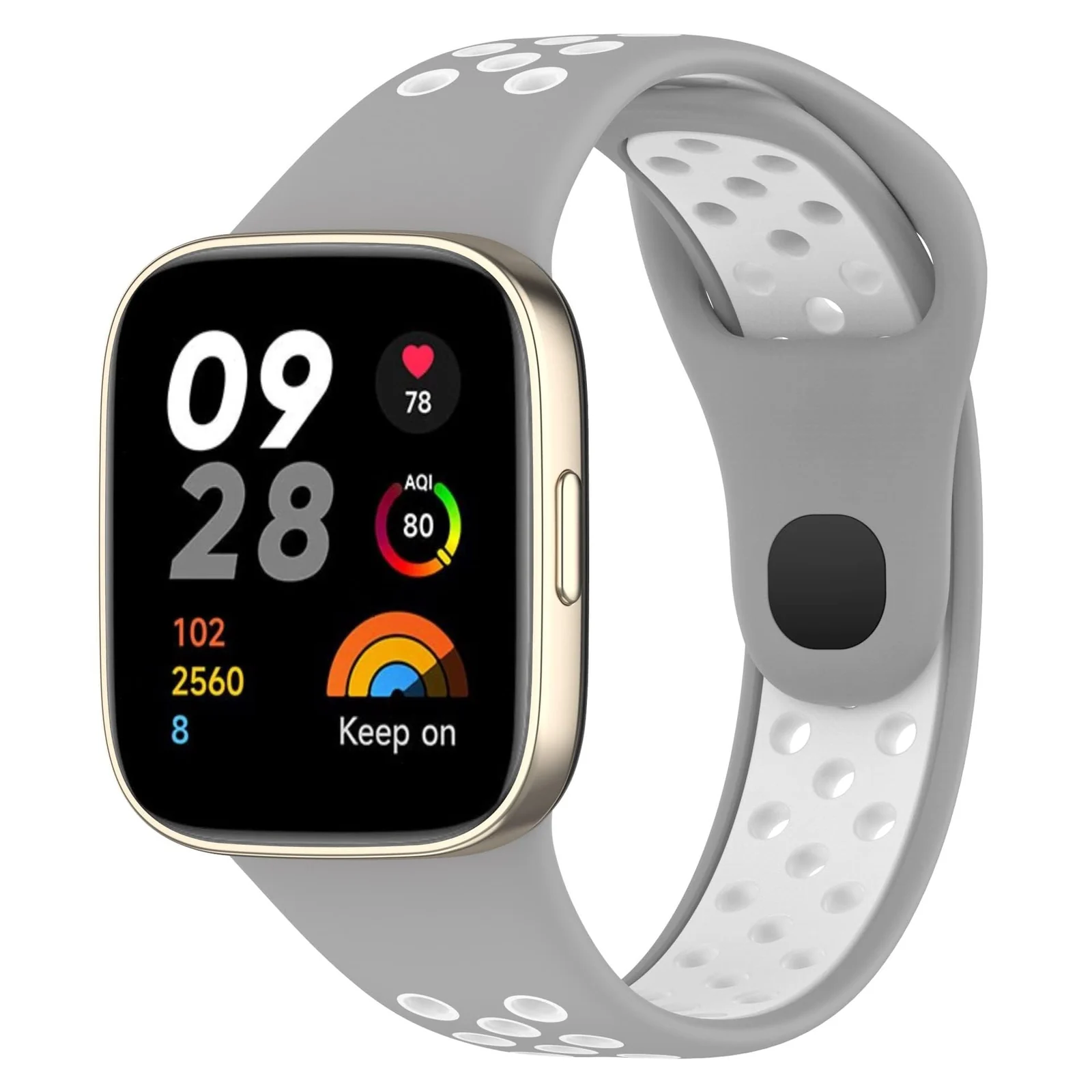 DL3 Mobilak Strap For Xiaomi Redmi Watch 3 (Not for Redmi Watch 3 Lite/Active), [Breathable] Soft Silicone Strap, Two Tone Band, Silicone Replacement Strap - Black