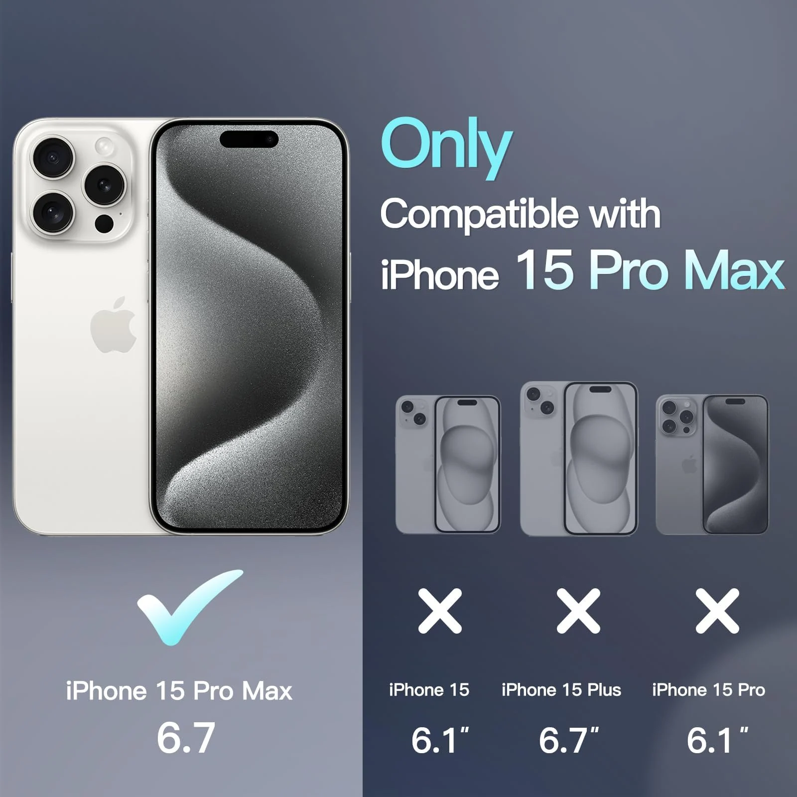 DL3 Mobilak Clear MagSafe-Compatible Magnetic Case for iPhone 15 Pro Max with Magnetic Car-Mount Support and Military-Grade Protection - Titanium