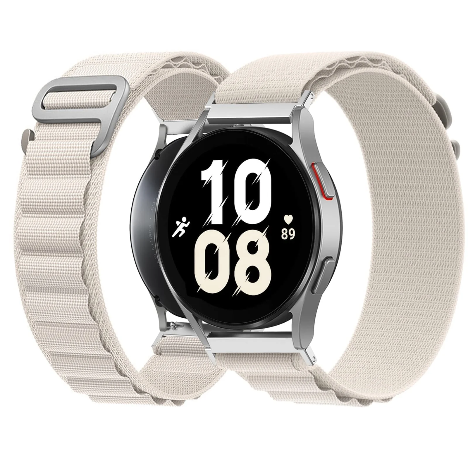 DL3 Mobilak Alpine Loop Band Sport Nylon 22MM For Samsung Galaxy Watch 3 45mm/Watch 46mm/Gear S3/Huawei watch GT4 46MM/GT3 46MM/Watch 3&4/Watch 3&4 Pro/GT2E/GT2 Pro/GT2 46MM/Amazfit GTR 2/2e/3/3 Pro/4 - White