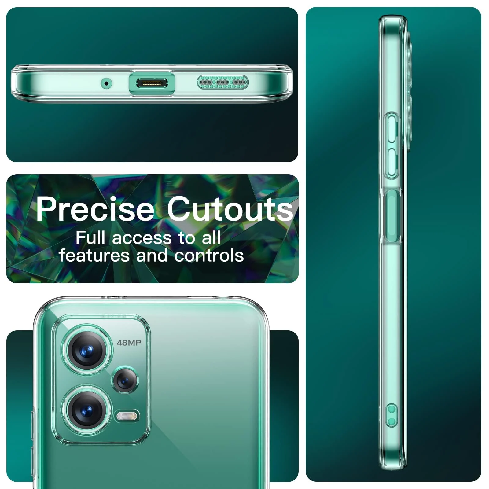 DL3 Mobilak Case Compatible with Xiaomi Redmi Note 12 5G / Poco X5 5G Case Crystal Soft TPU Gel Case Flexible Silicone Anti-Scratch Camera Protection TPU Cover - Clear