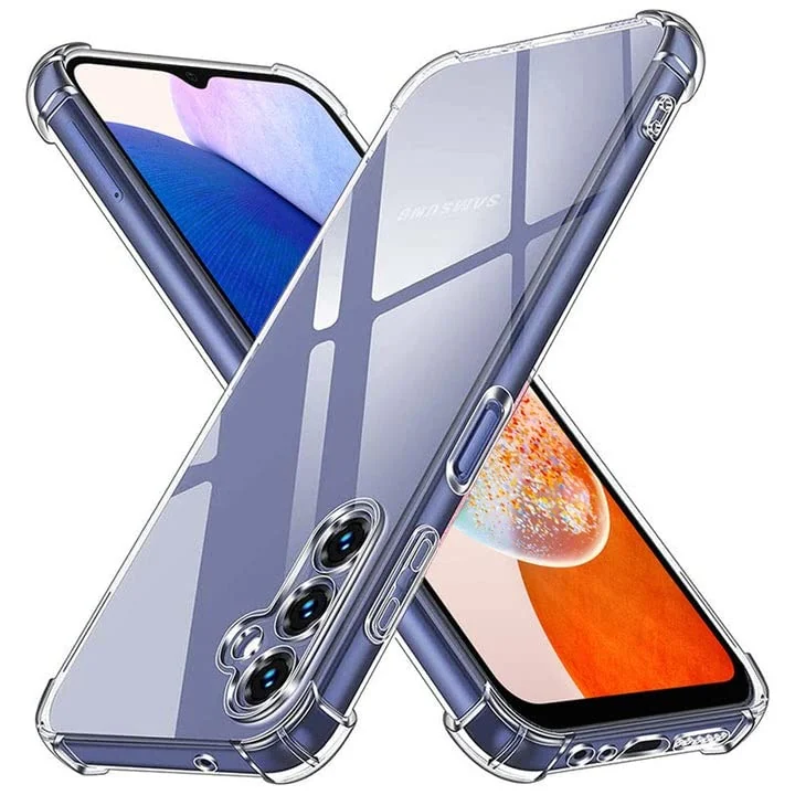 DL3 Mobilak Case Compatible with Samsung Galaxy A14 4G / 5G, Cover Silicone TPU Gorilla Anti-shock Protector Camera Shockproof Corners - Clear