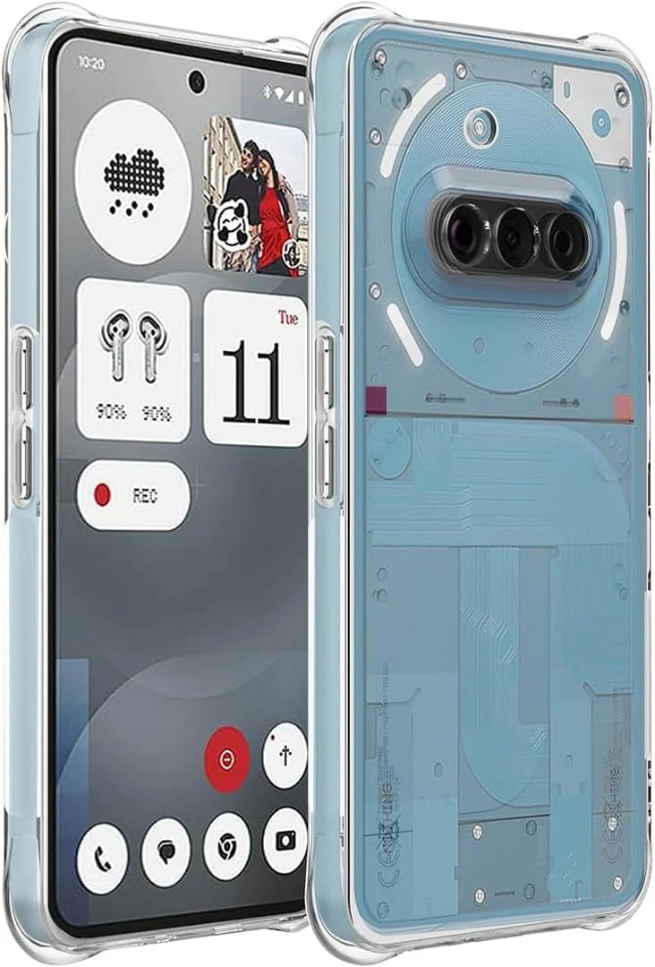 DL3 Mobilak Case Compatible with Nothing Phone 3A, Cover Silicone TPU Gorilla Anti-shock Protector Camera Shockproof Corners - Clear