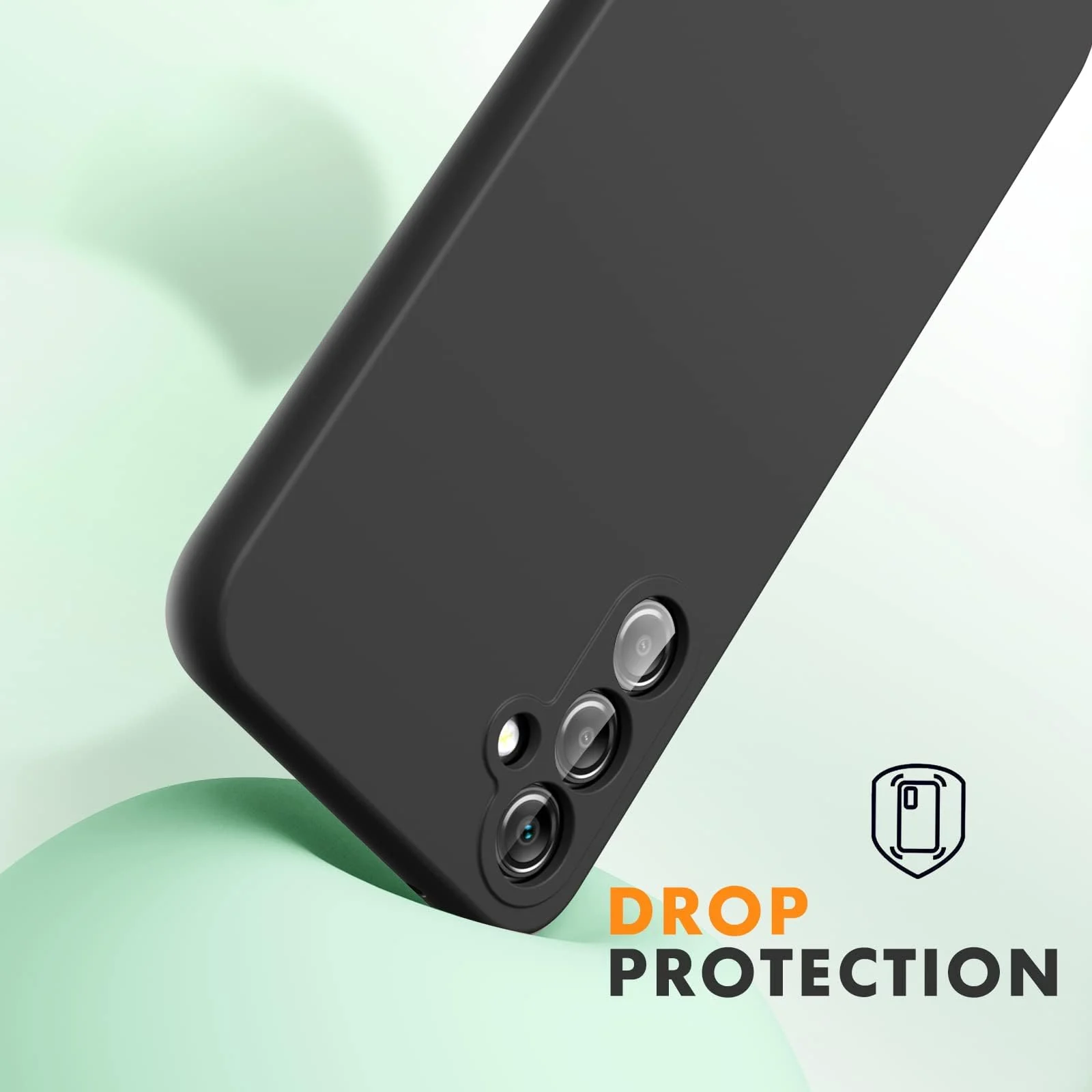 DL3 Mobilak Soft Silicone Protective Case for Samsung Galaxy A54 5G with Microfiber Lining and Shockproof Design - Black