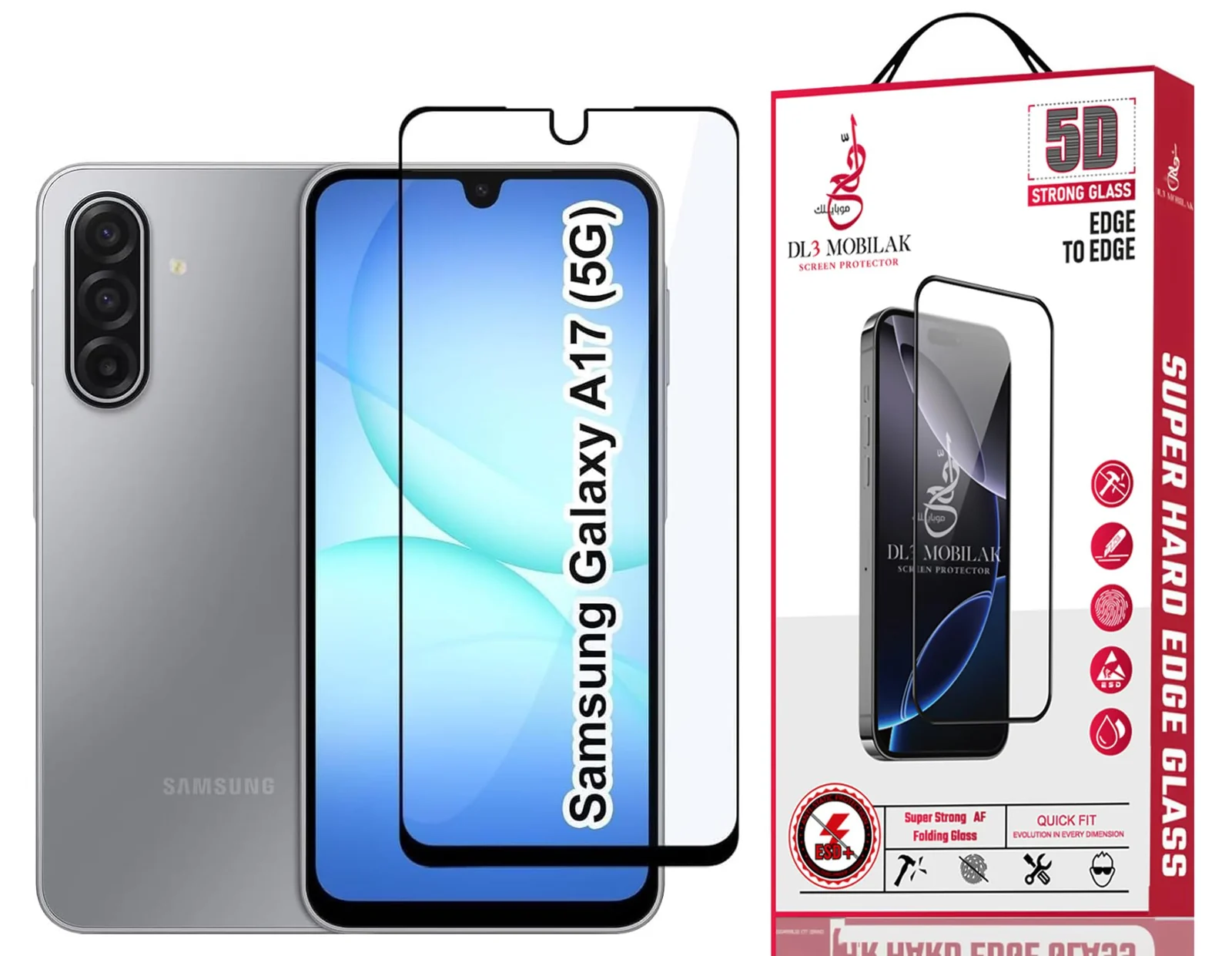 DL3 Mobilak for Samsung Galaxy A17 5G Tempered Glass Screen Protector, 9H Hardness Anti-Scratch Tempered Glass flim, Case Friendly, Anti-Scratch For Samsung Galaxy A17 5G - Clear