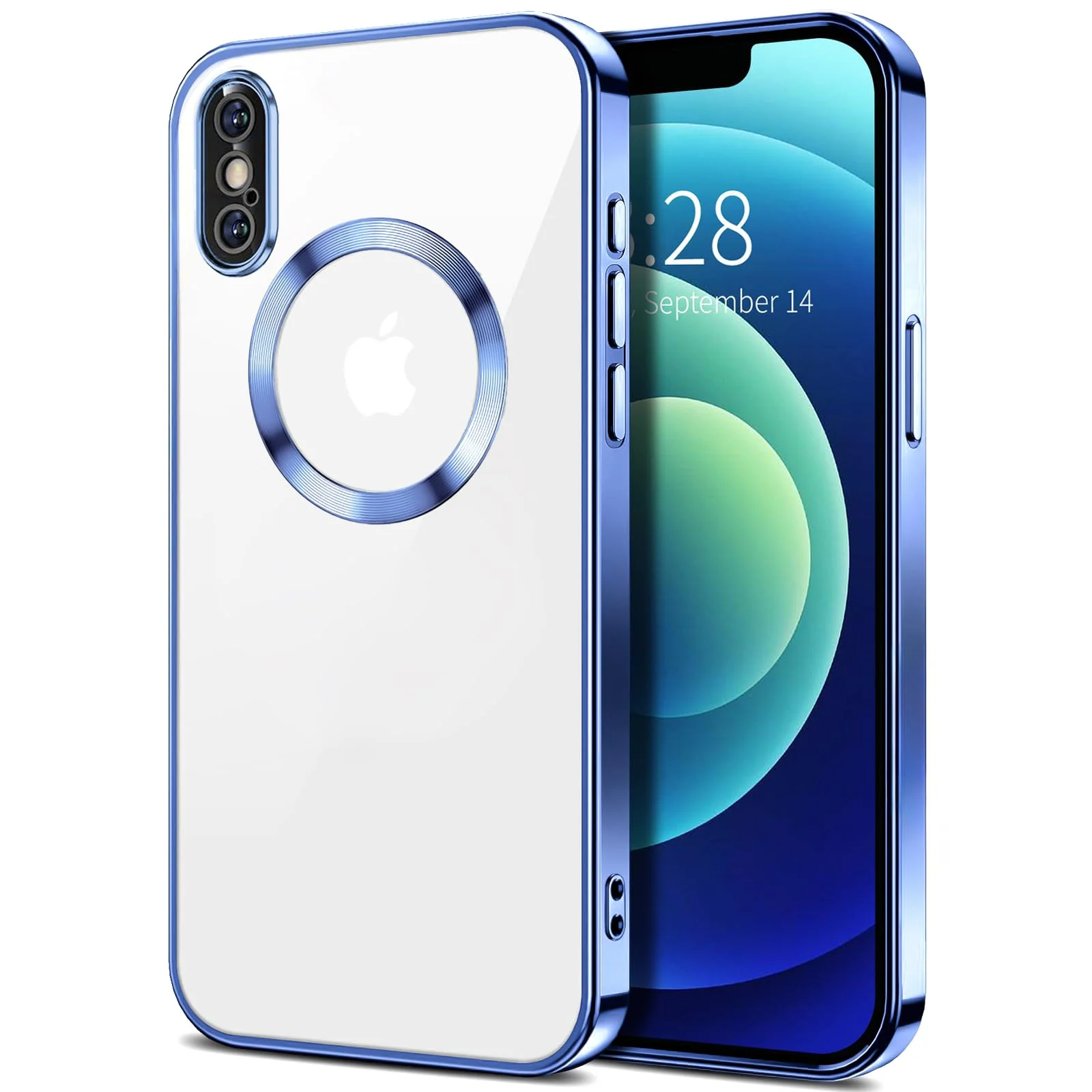 DL3 Mobilak Plated-Edge TPU Protective Case with Camera Protection for iPhone XS Max - Steel Blue