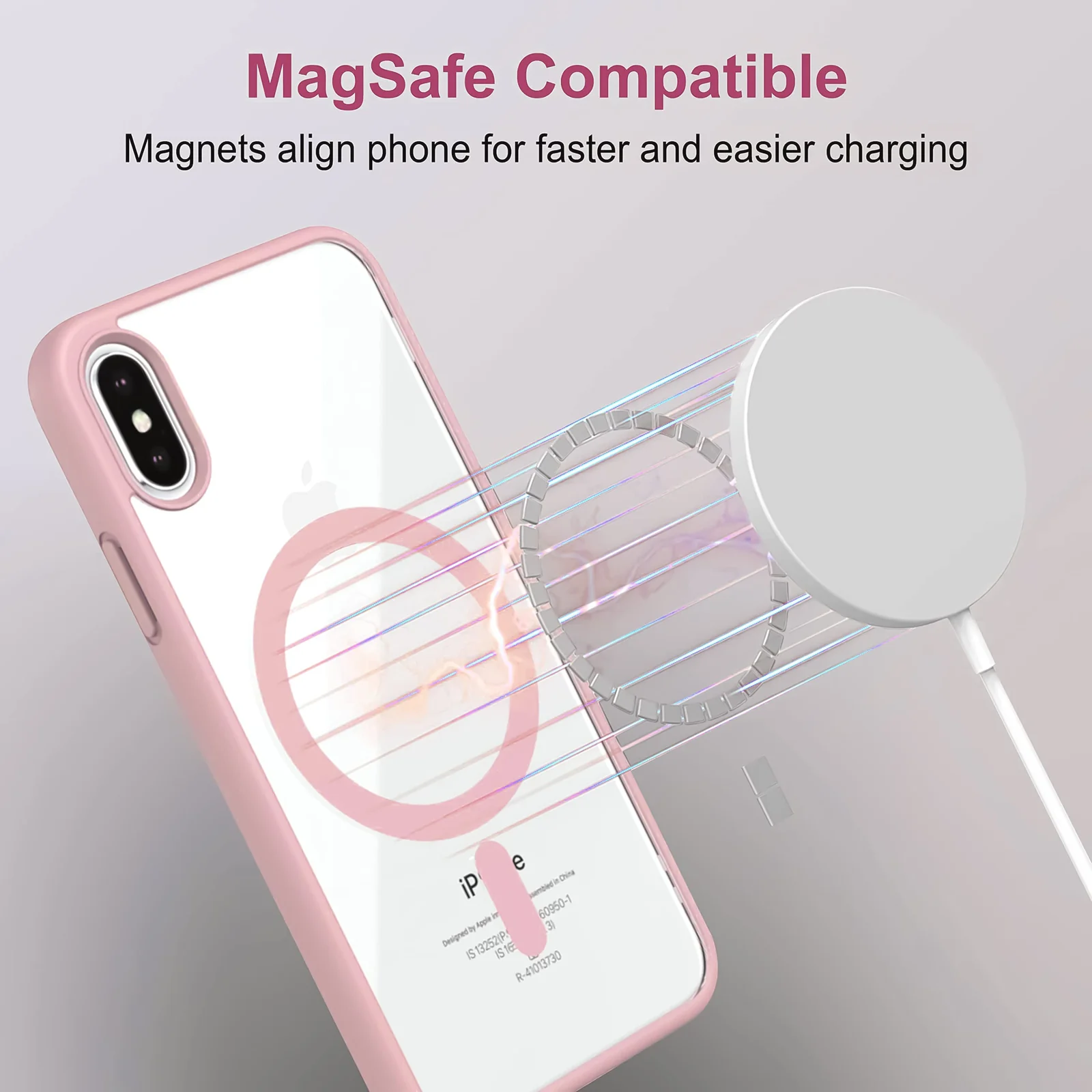 DL3 Mobilak Clear MagSafe-Compatible TPU Case for iPhone X / iPhone XS - Pink