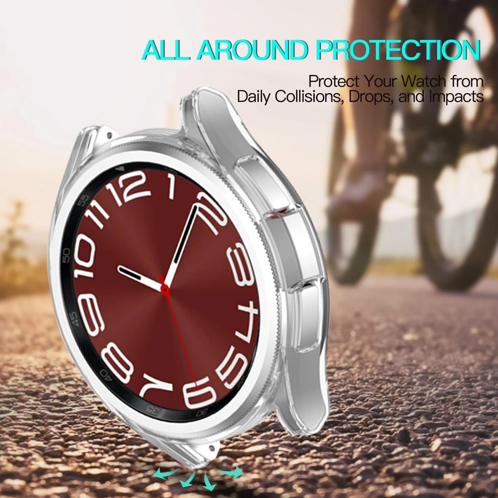 DL3 Mobilak Compatible with Samsung Galaxy Watch 6 Classic 47mm Protective Case - PC Protective Case Cover Shell [NO Screen Film] Compatible with Samsung Galaxy Watch 6 Classic 47mm - Clear