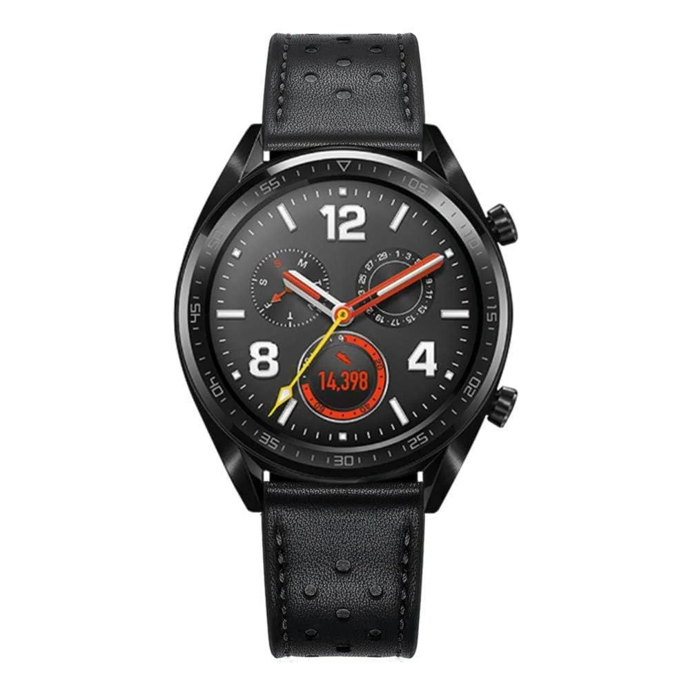 DL3 Mobilak Strap Leather 22MM Band For Samsung Galaxy Watch 3 45mm/Watch 46mm/Gear S3/Huawei watch GT5 GT4 GT3 46MM/Watch 4/3/GT2E/GT2 Pro/GT 3 Pro/GT5 Pro/GT GT2 46MM/Amazfit GTR 4/3/3 Pro/2/2e - A.Black
