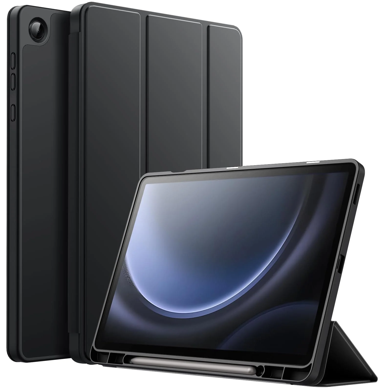 DL3 Mobilak Huawei Matepad SE 10.4-Inch 2022 Tablet Cover Case with Pencil Holder, Soft TPU Back Trifold Stand Protective Smart Cover Flip, Auto Wake&Sleep - Black