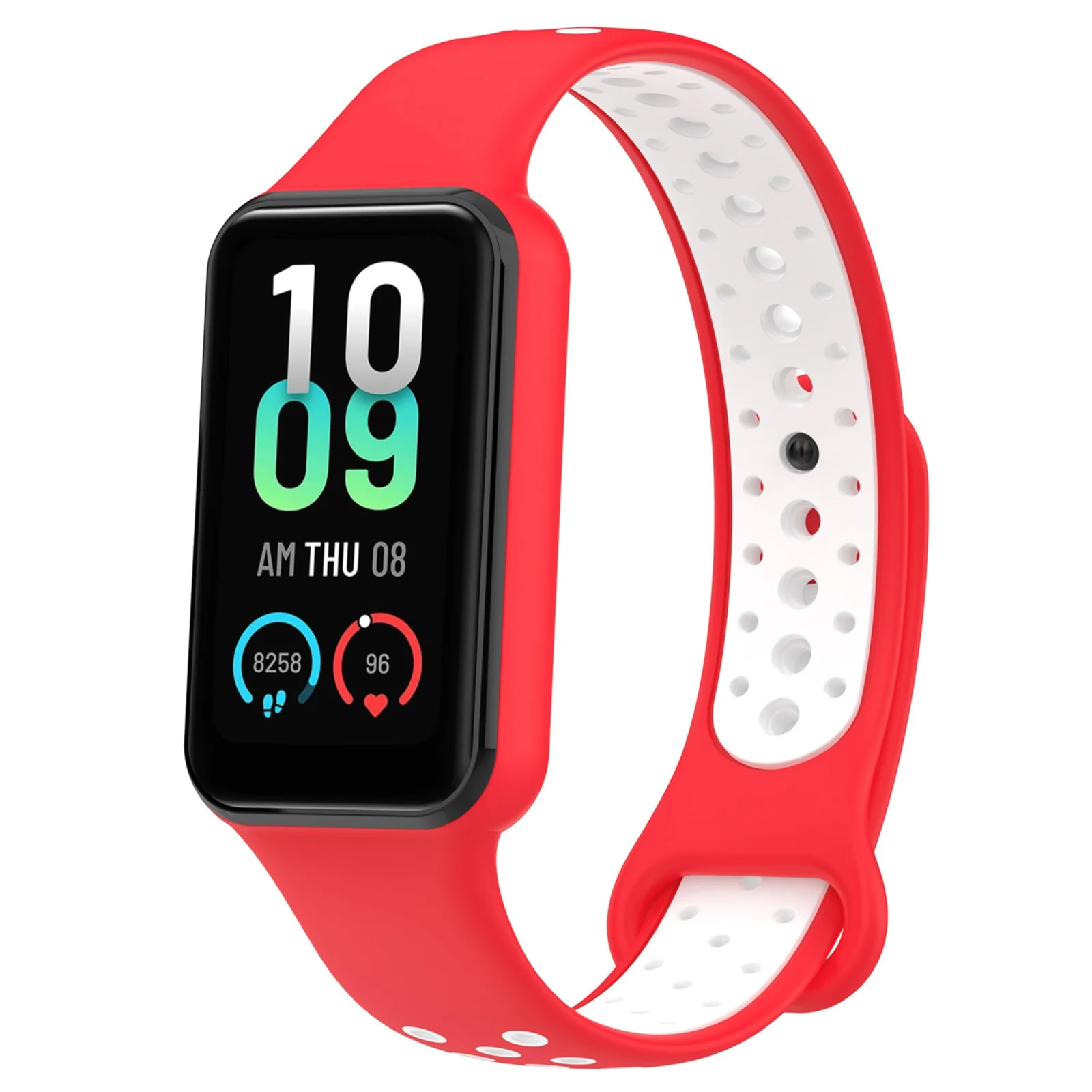 DL3 Mobilak Smart Watch Strap for Xiaomi Redmi Band 2, Sport Silicone Watch Band Wrist Strap, Replacement Bracelet Wristband Wrist Strap for Xiaomi Redmi Smart Band2 Accessories - Red White