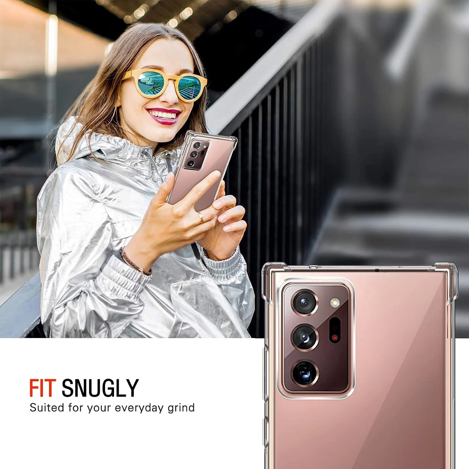 DL3 MOBILAK Clear Soft TPU Phone Case for Samsung Galaxy Note 20 Ultra 4G and Note 20 Ultra 5G - Clear