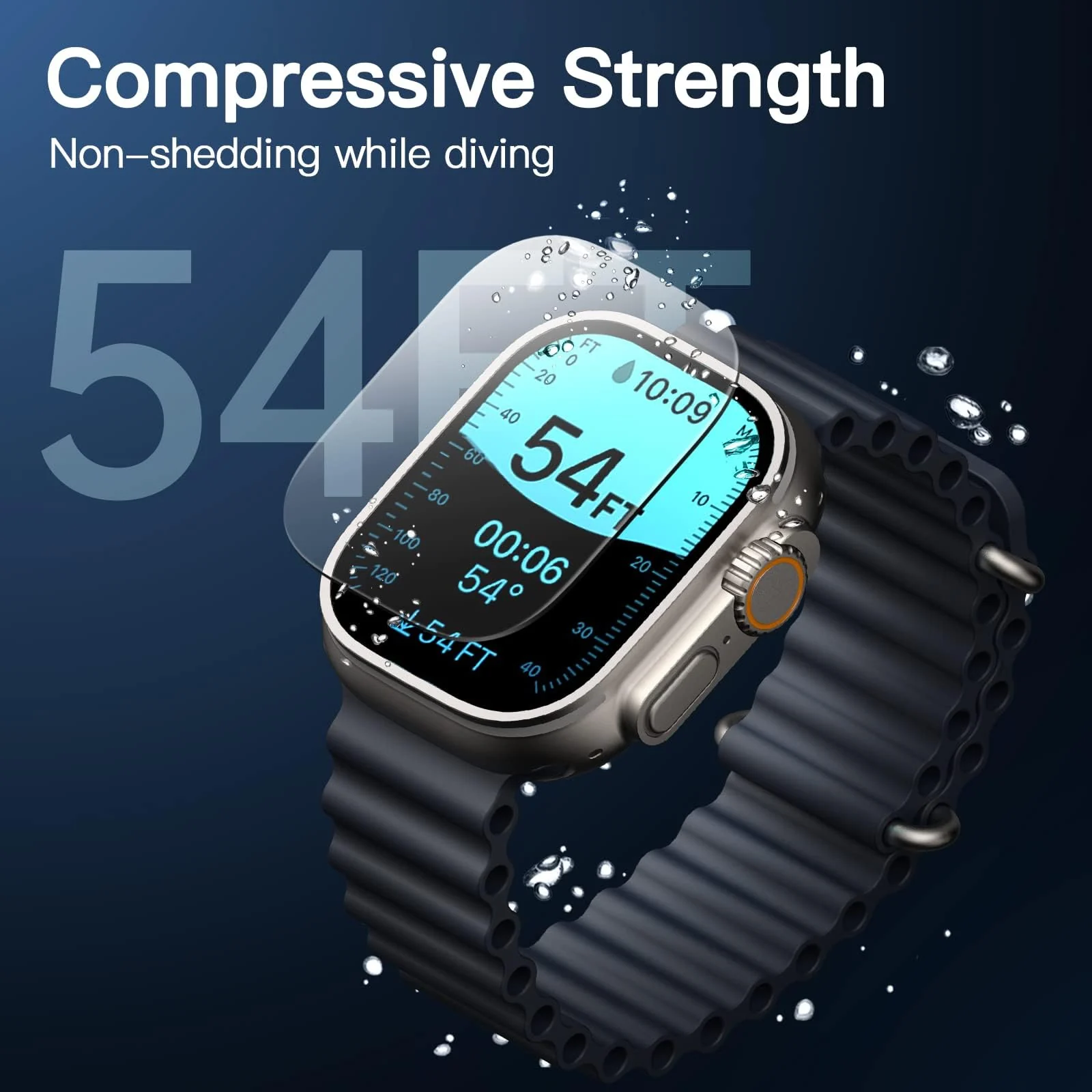 DL3 Mobilak Compatible With Apple Watch Ultra 2 / Ultra Screen Protector 49mm Tempered Glass, Waterproof Screen Protector for Apple Watch Ultra 2 Accessories, HD 9H Hardness Anti- Scratch Film - Clear