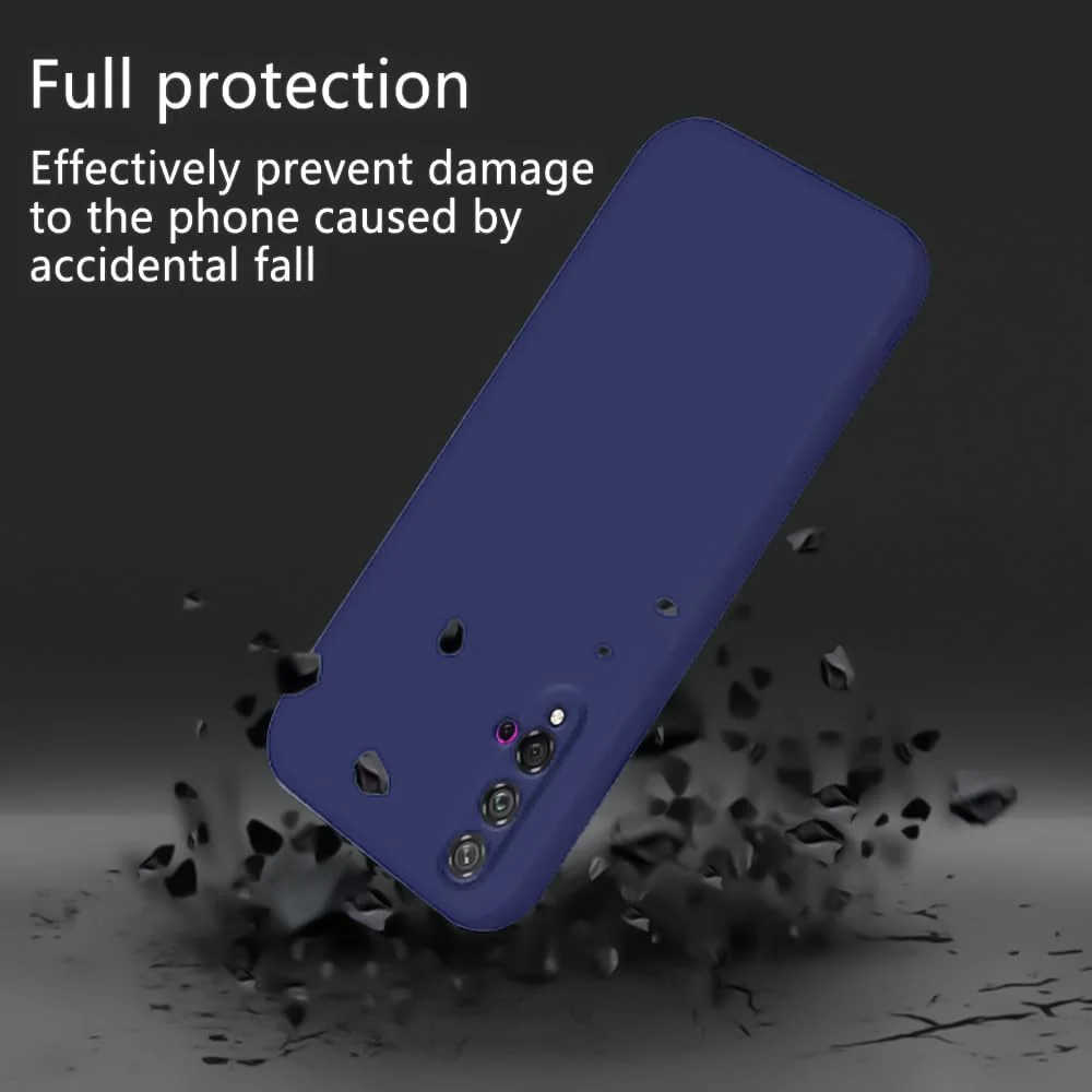 DL3 Mobilak Liquid Silicone Protective Case for Huawei nova 5T with Microfiber Lining and Shockproof Design - Blue 2
